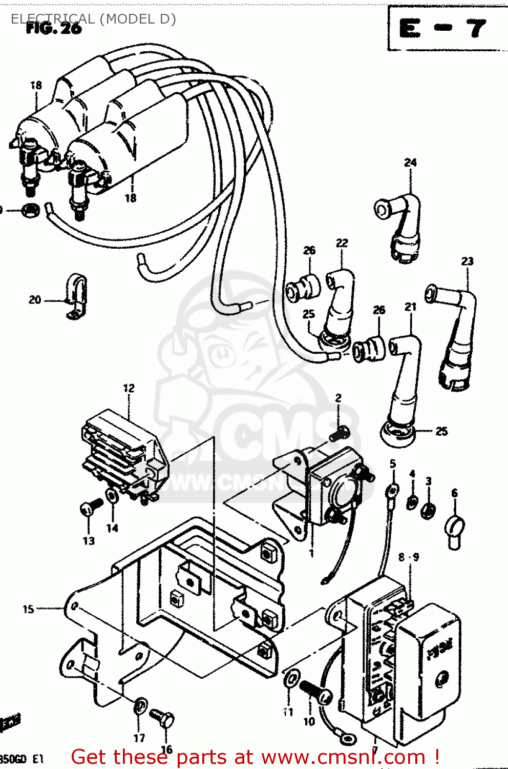 ELECTRICAL (MODEL D) GS850G 1982 (Z) GENERAL EXPORT (E01)