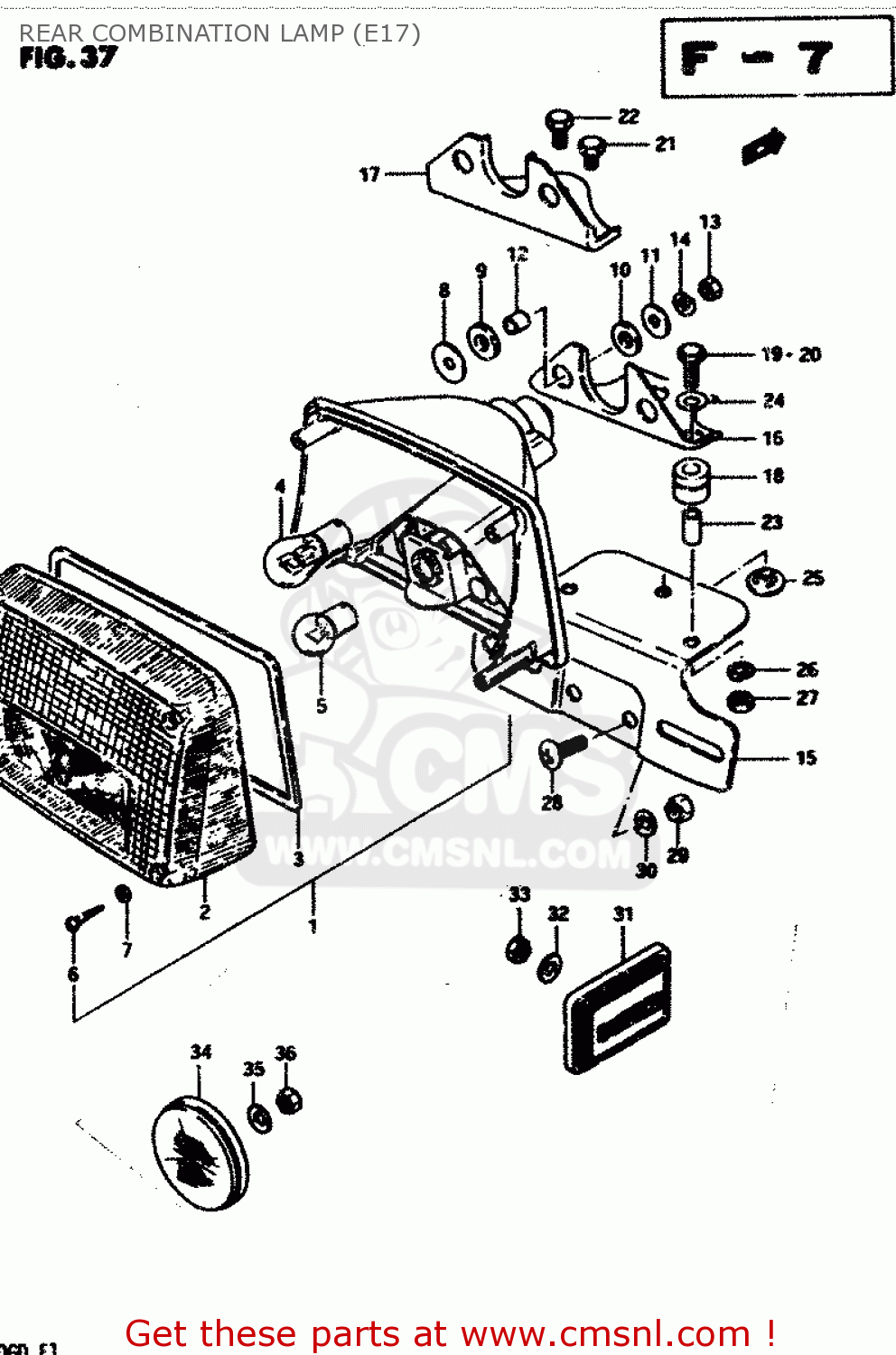 REAR COMBINATION LAMP (E17) GS850G 1982 (Z) GENERAL EXPORT (E01)