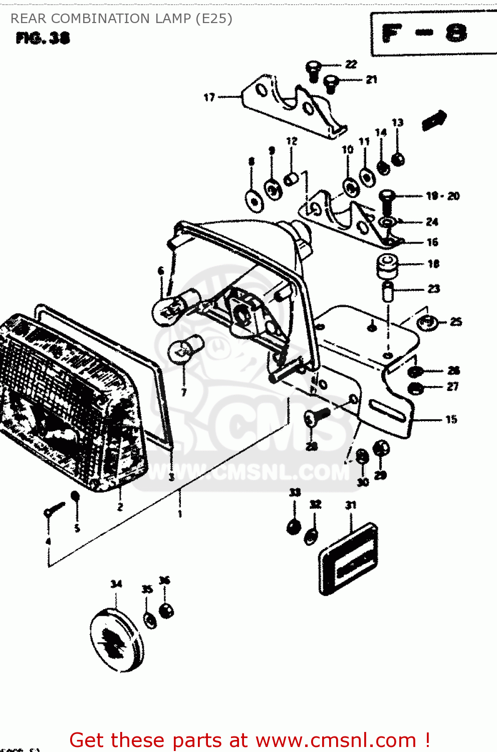 REAR COMBINATION LAMP (E25) GS850G 1982 (Z) GENERAL EXPORT (E01)