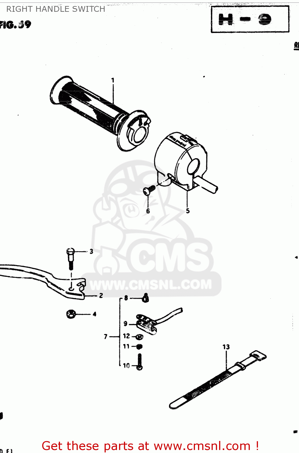RIGHT HANDLE SWITCH GS850G 1982 (Z) GENERAL EXPORT (E01)