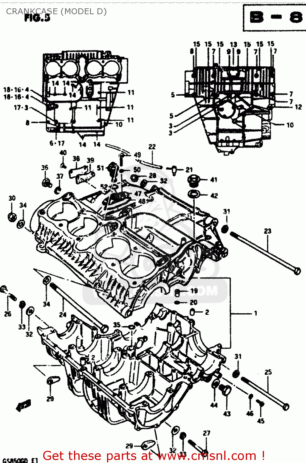 CRANKCASE (MODEL D) GS850G 1982 (Z) GENERAL EXPORT (E01)