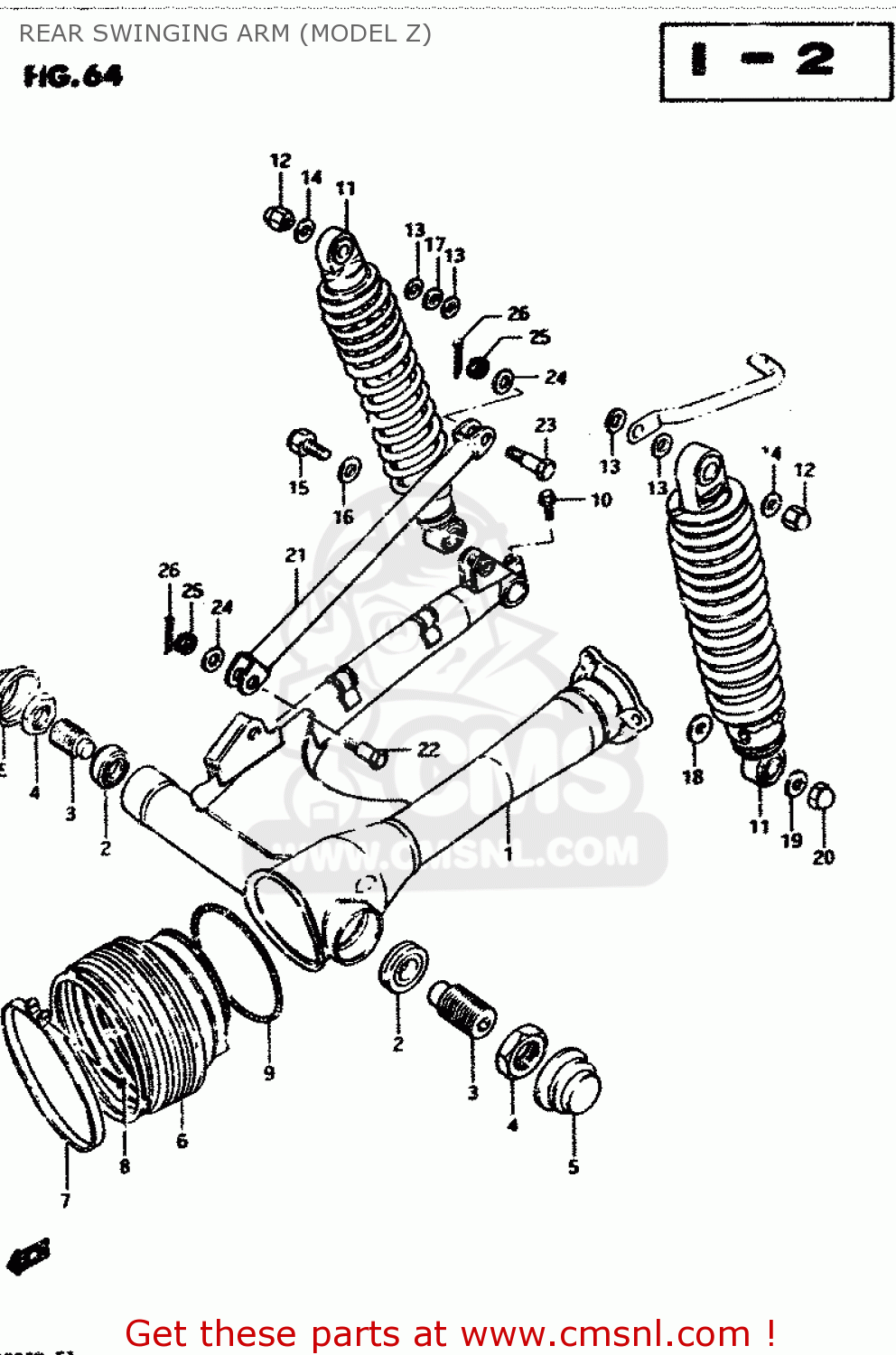 REAR SWINGING ARM (MODEL Z) GS850G 1982 (Z) GENERAL EXPORT (E01)