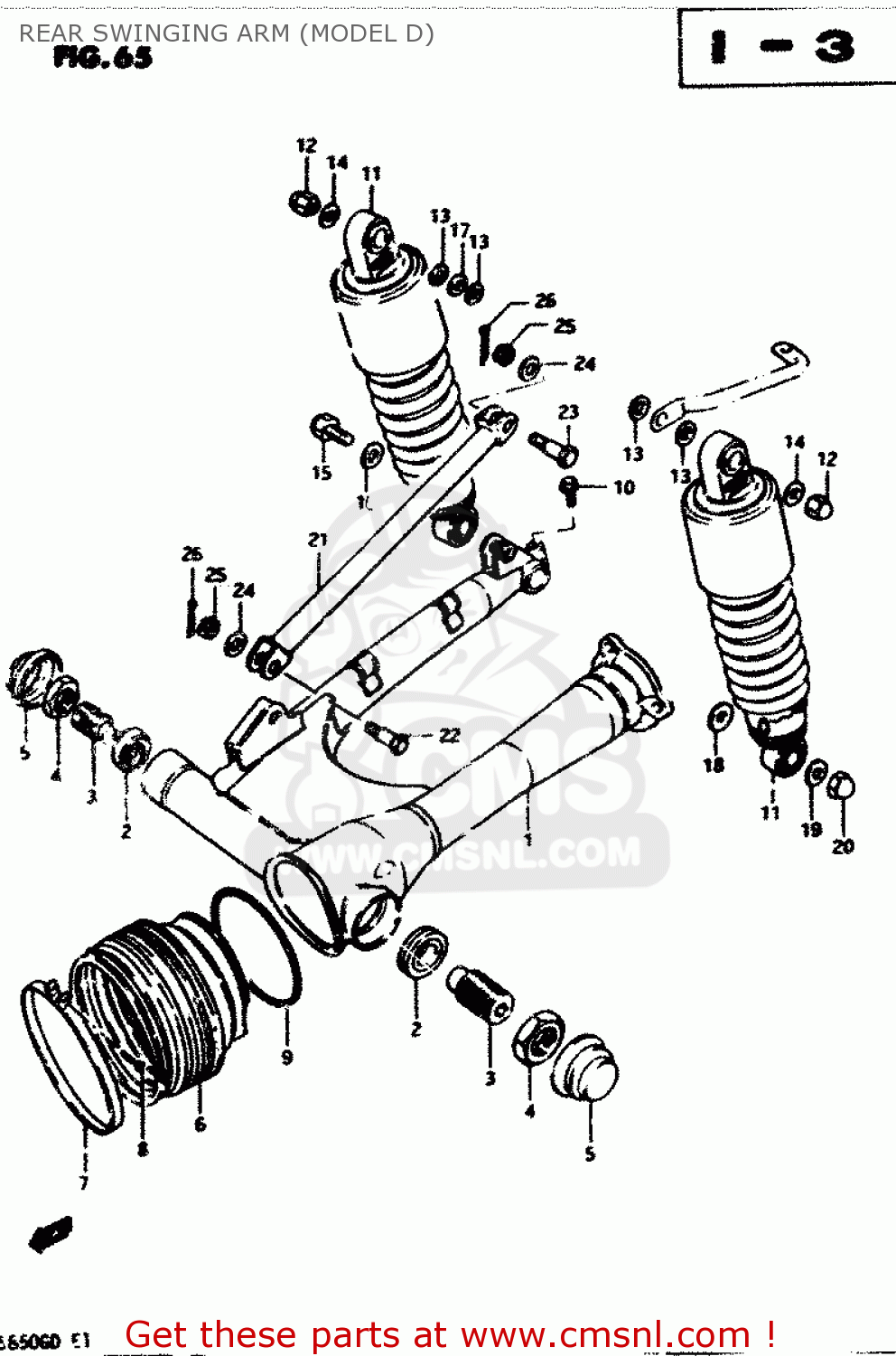 REAR SWINGING ARM (MODEL D) GS850G 1982 (Z) GENERAL EXPORT (E01)