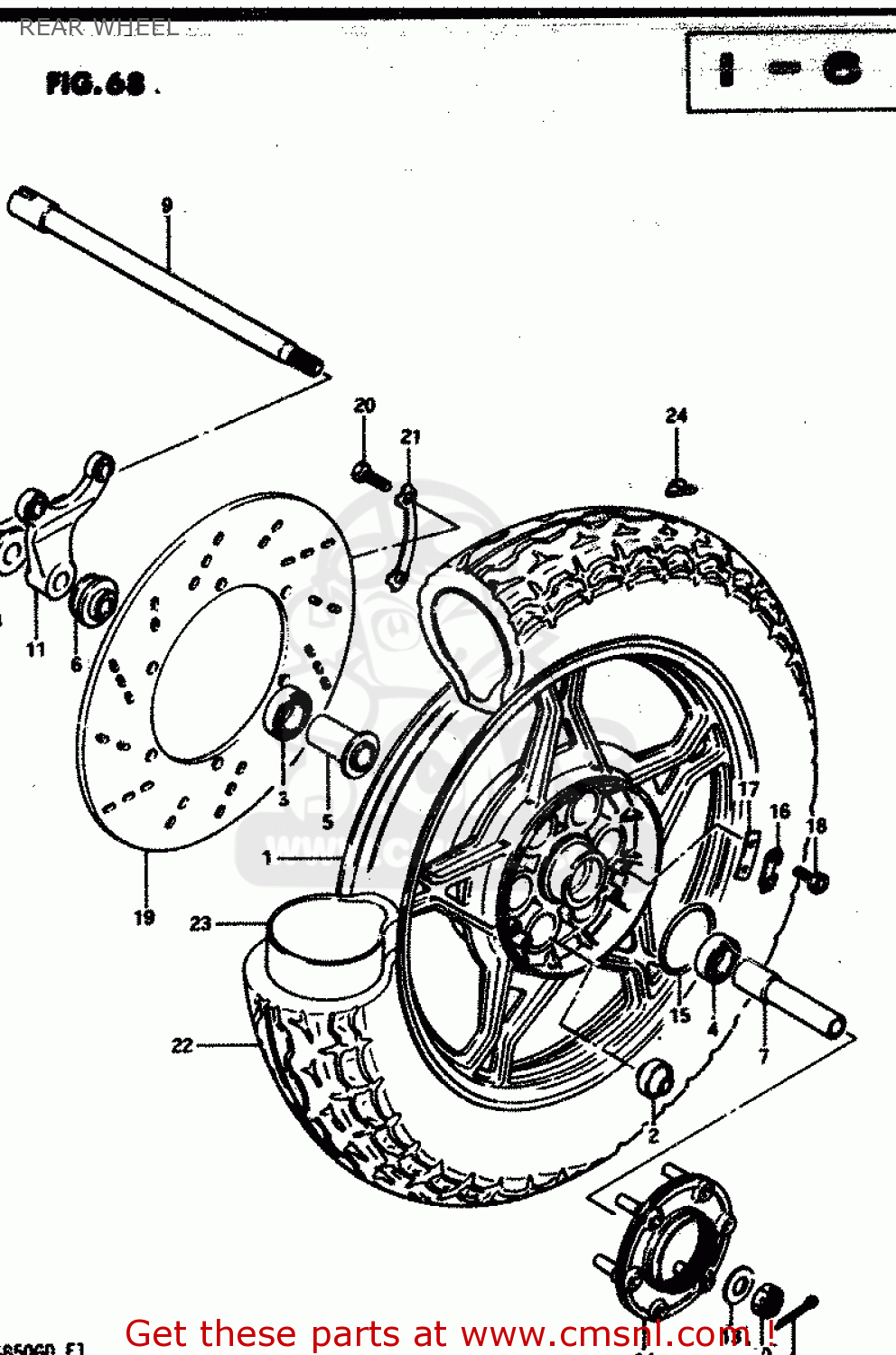 REAR WHEEL GS850G 1982 (Z) GENERAL EXPORT (E01)