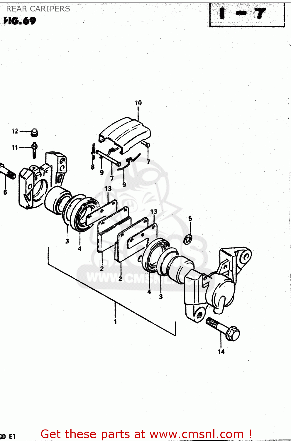 REAR CARIPERS GS850G 1982 (Z) GENERAL EXPORT (E01)