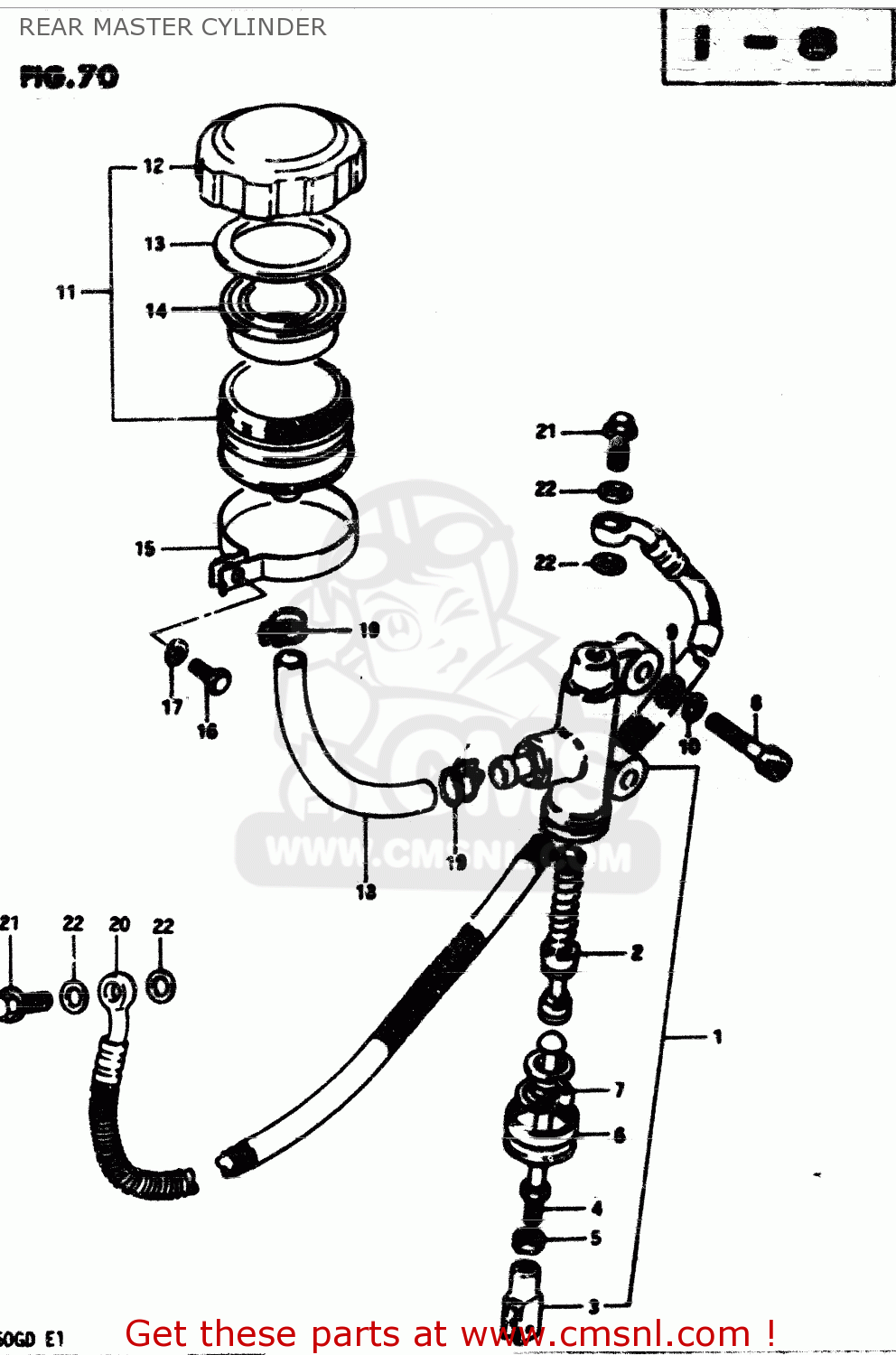 REAR MASTER CYLINDER GS850G 1982 (Z) GENERAL EXPORT (E01)