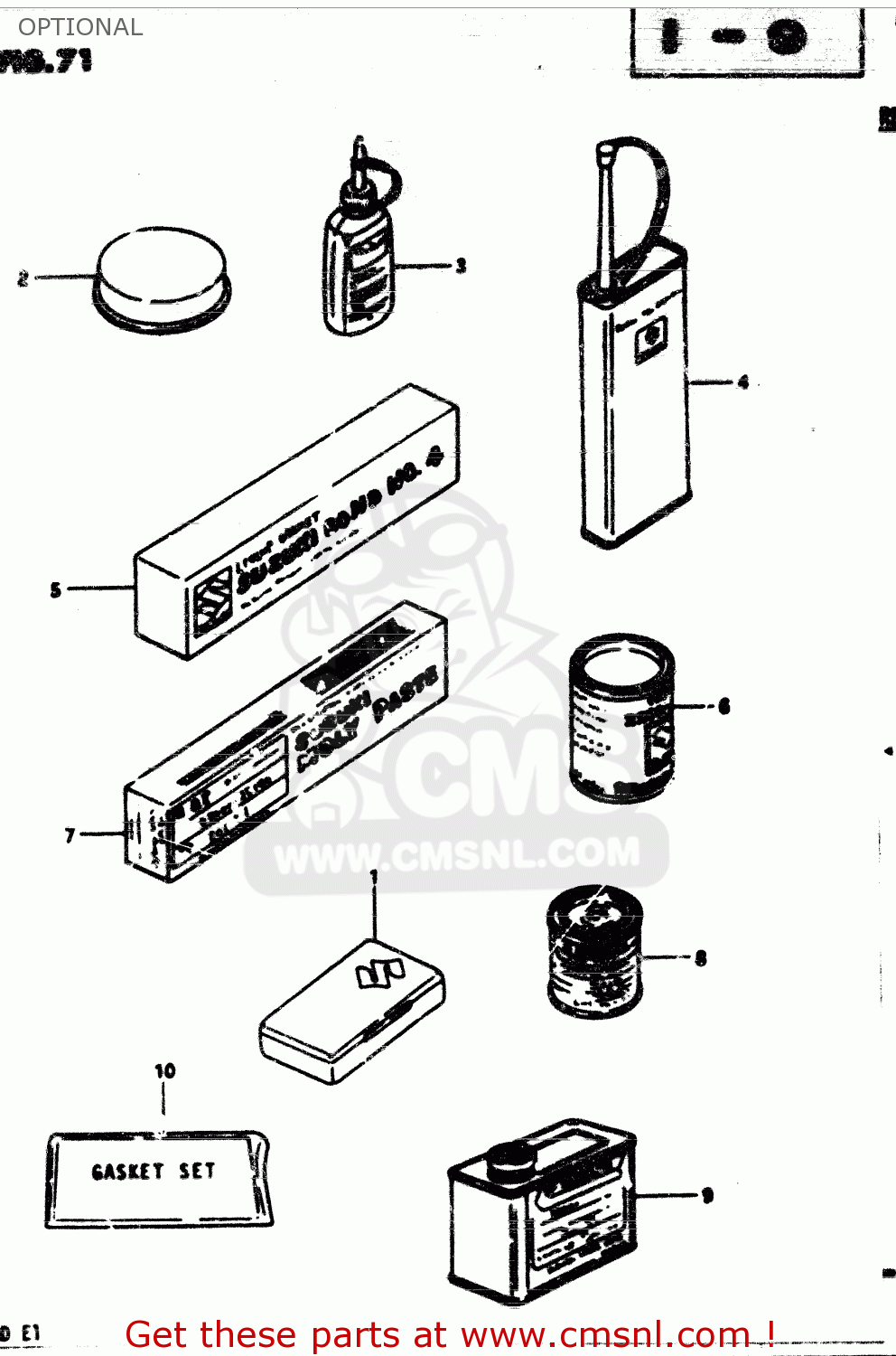 OPTIONAL GS850G 1982 (Z) GENERAL EXPORT (E01)