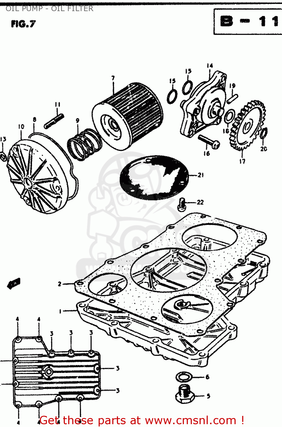 OIL PUMP - OIL FILTER GS850G 1982 (Z) GENERAL EXPORT (E01)