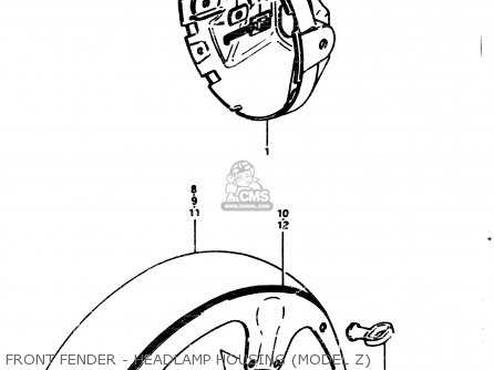 FRONT FENDER - HEADLAMP HOUSING (MODEL Z) - GS850G 1982 (Z) GENERAL EXPORT (E01)