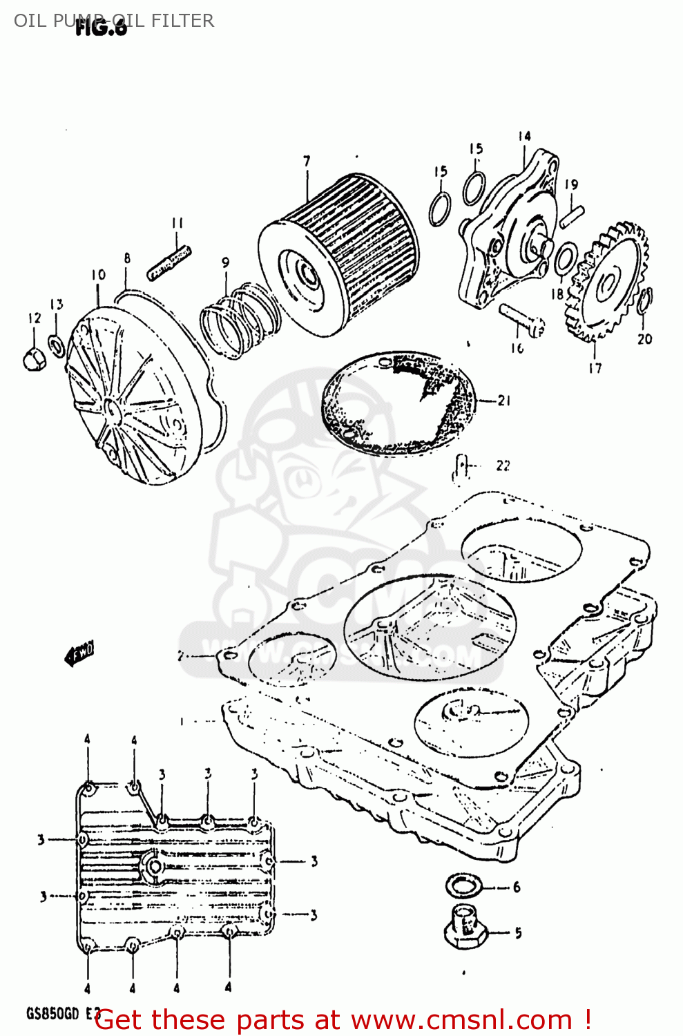 Suzuki GS850G 1982 (Z) USA (E03) OIL PUMP-OIL FILTER - buy original OIL ...