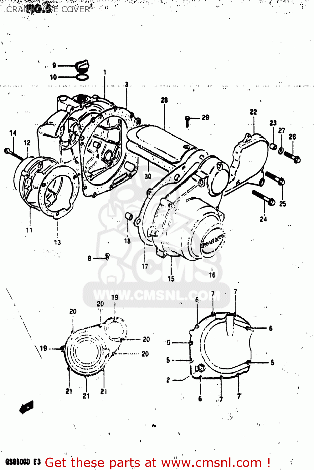 CRANKCASE COVER GS850G 1982 (Z) USA (E03)