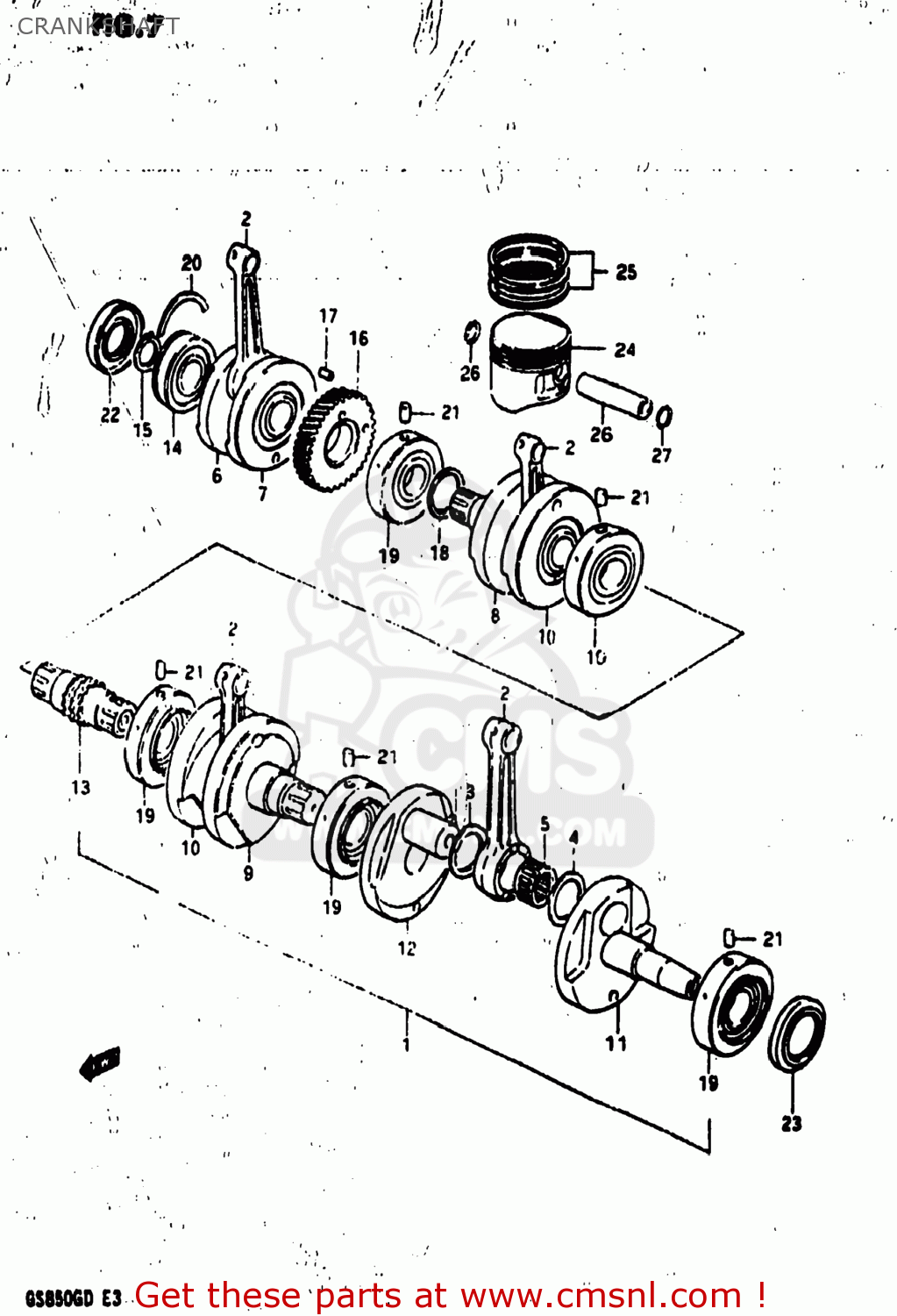 CRANKSHAFT GS850G 1982 (Z) USA (E03)