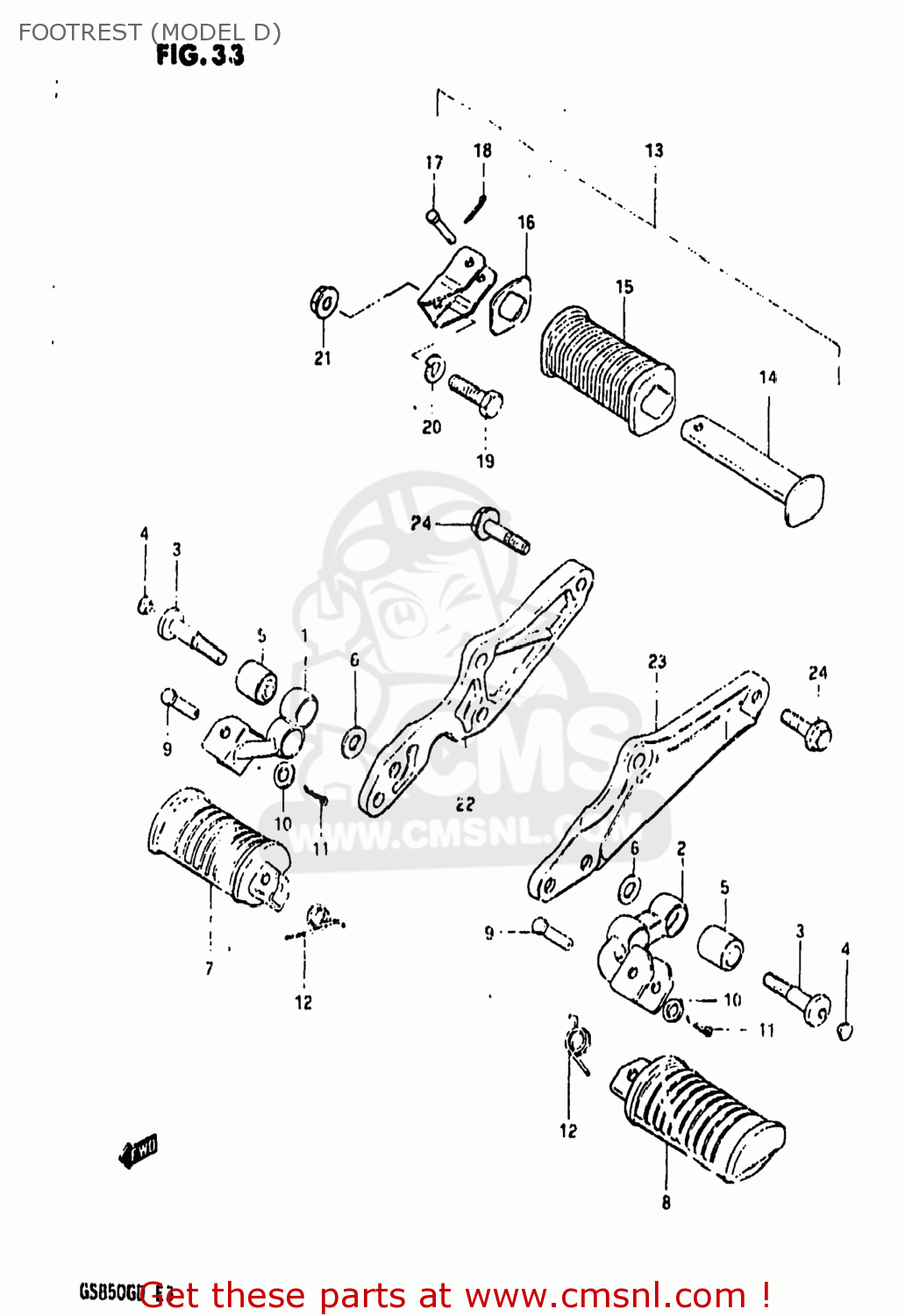 FOOTREST (MODEL D) GS850G 1982 (Z) USA (E03)