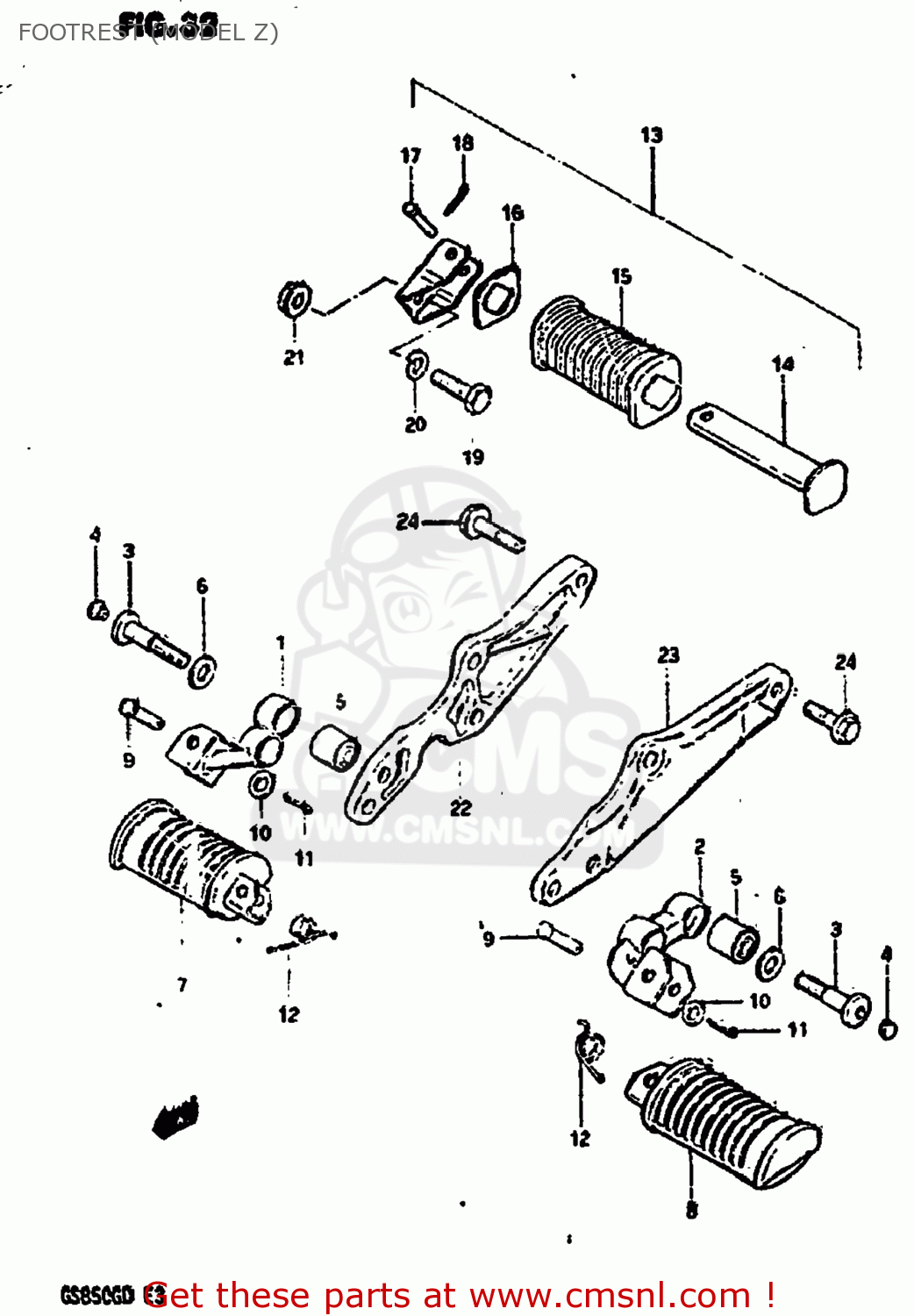 FOOTREST (MODEL Z) GS850G 1982 (Z) USA (E03)