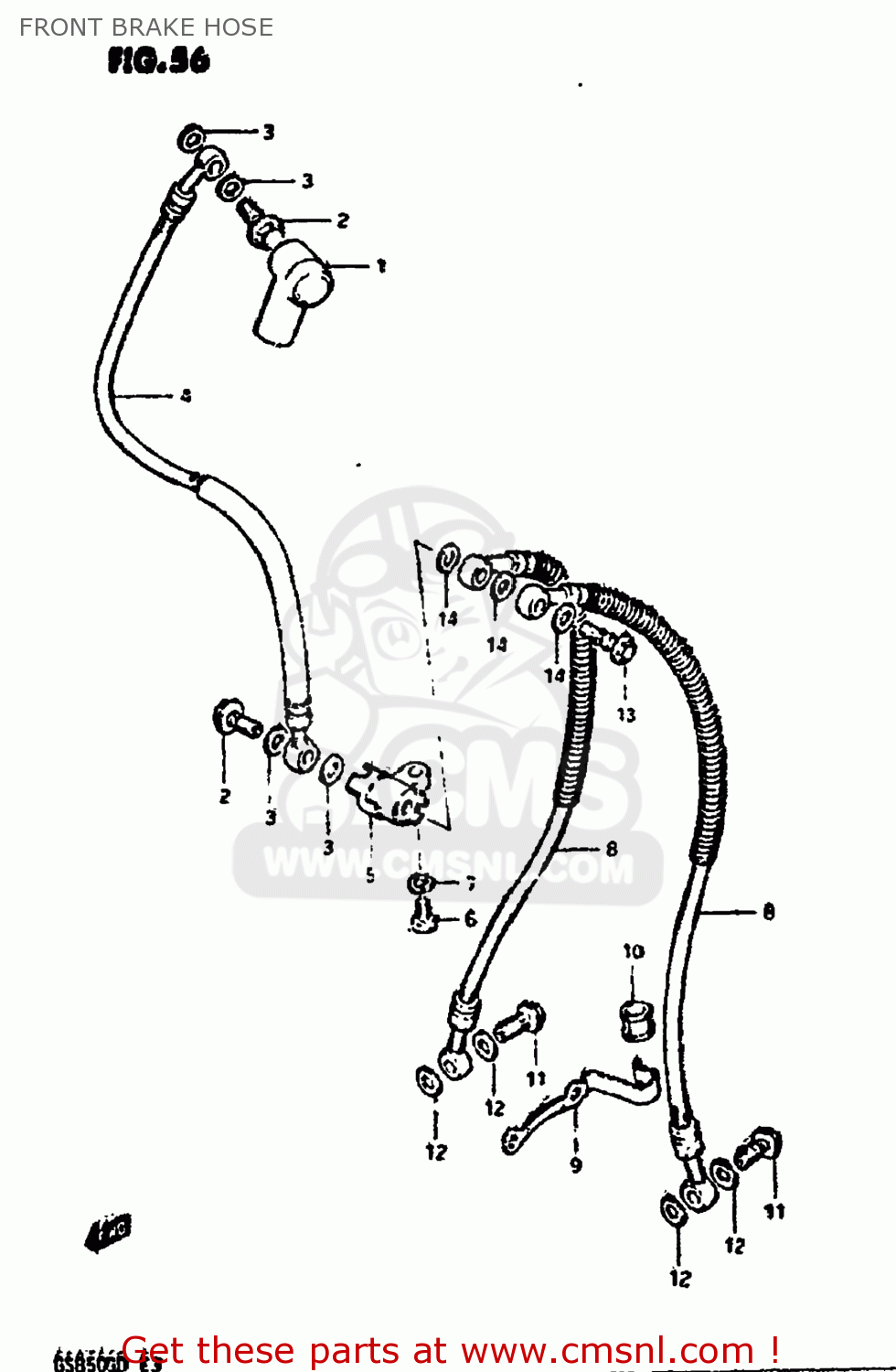 FRONT BRAKE HOSE GS850G 1982 (Z) USA (E03)