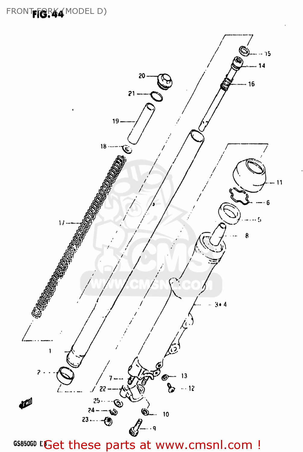 FRONT FORK (MODEL D) GS850G 1982 (Z) USA (E03)