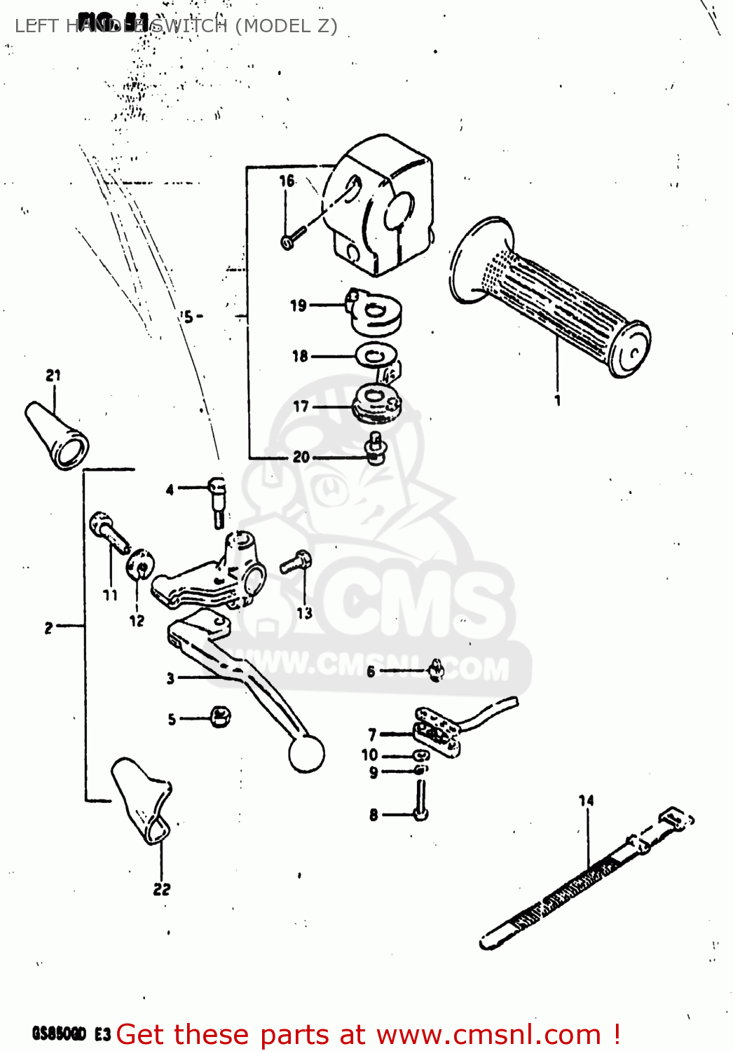 LEFT HANDLE SWITCH (MODEL Z) GS850G 1982 (Z) USA (E03)