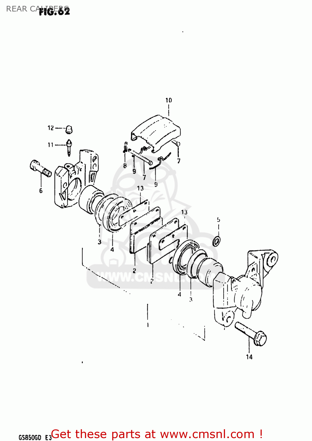 REAR CALIPERS GS850G 1982 (Z) USA (E03)