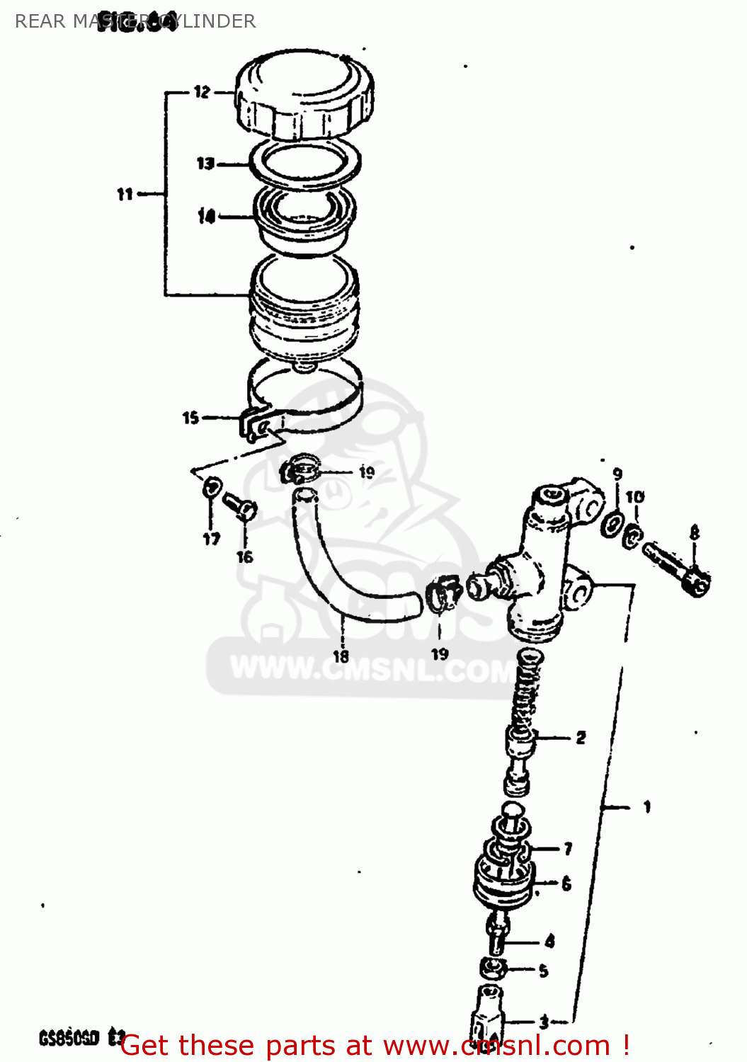REAR MASTER CYLINDER GS850G 1982 (Z) USA (E03)