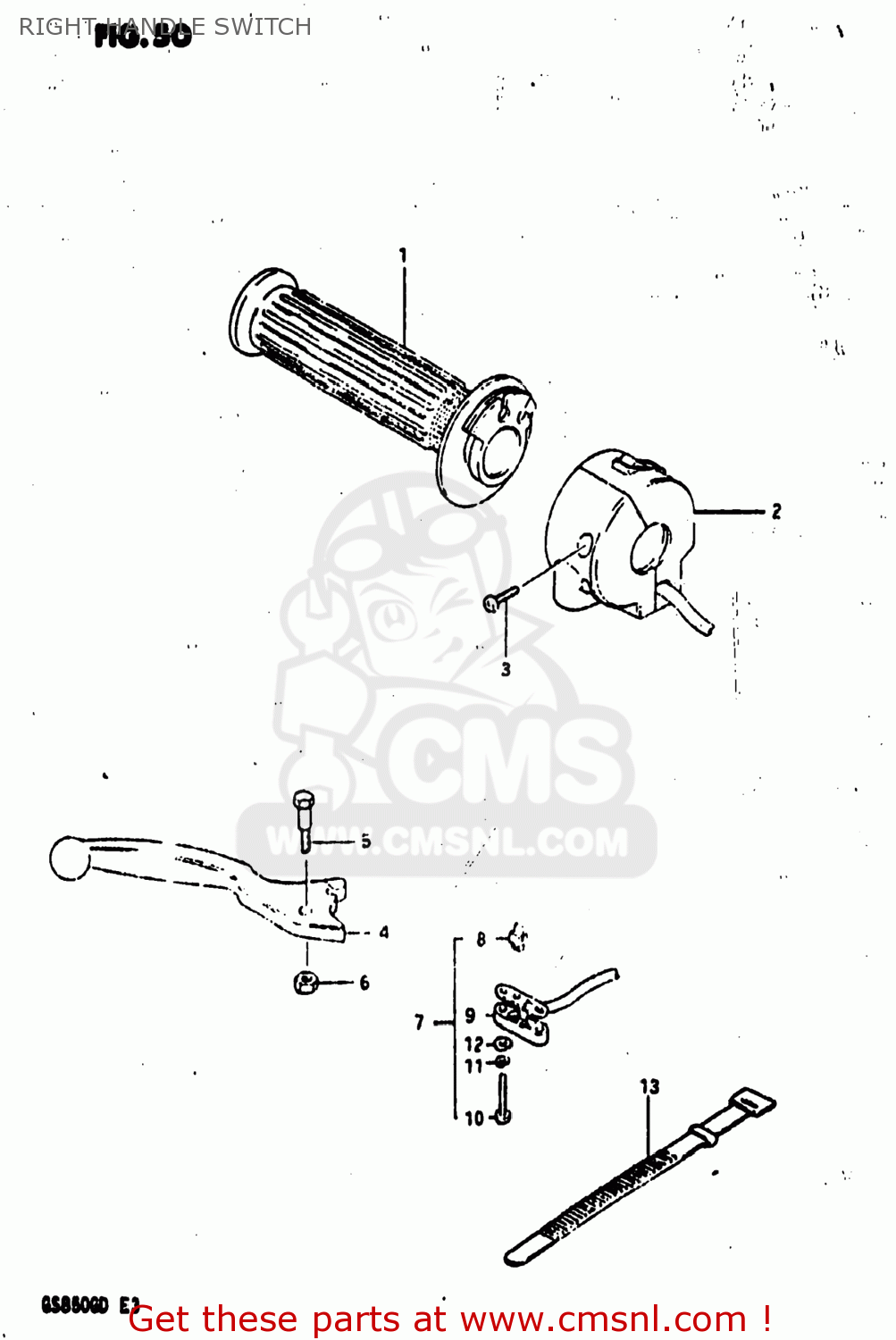RIGHT HANDLE SWITCH GS850G 1982 (Z) USA (E03)