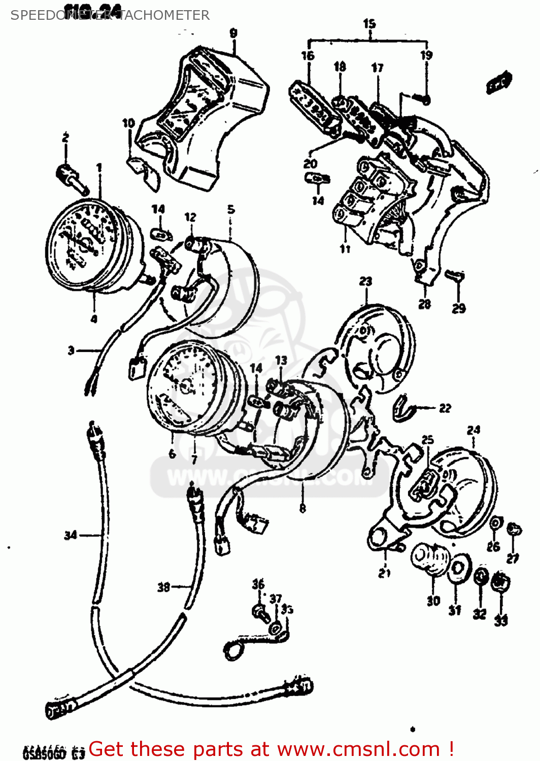 SPEEDOMETER-TACHOMETER GS850G 1982 (Z) USA (E03)
