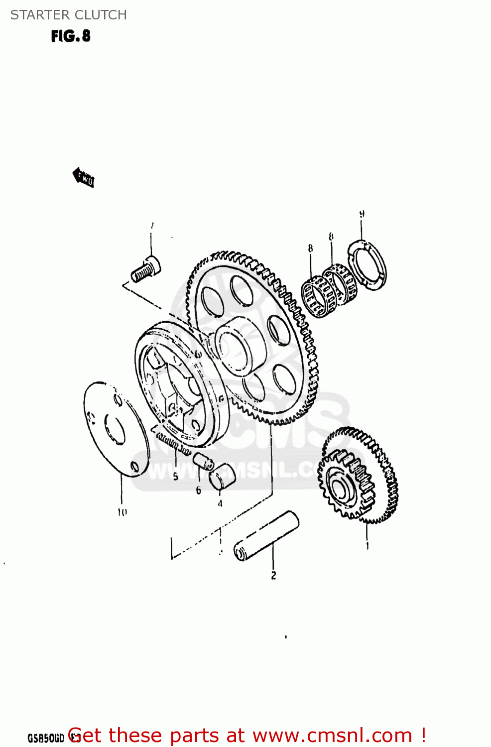 STARTER CLUTCH GS850G 1982 (Z) USA (E03)