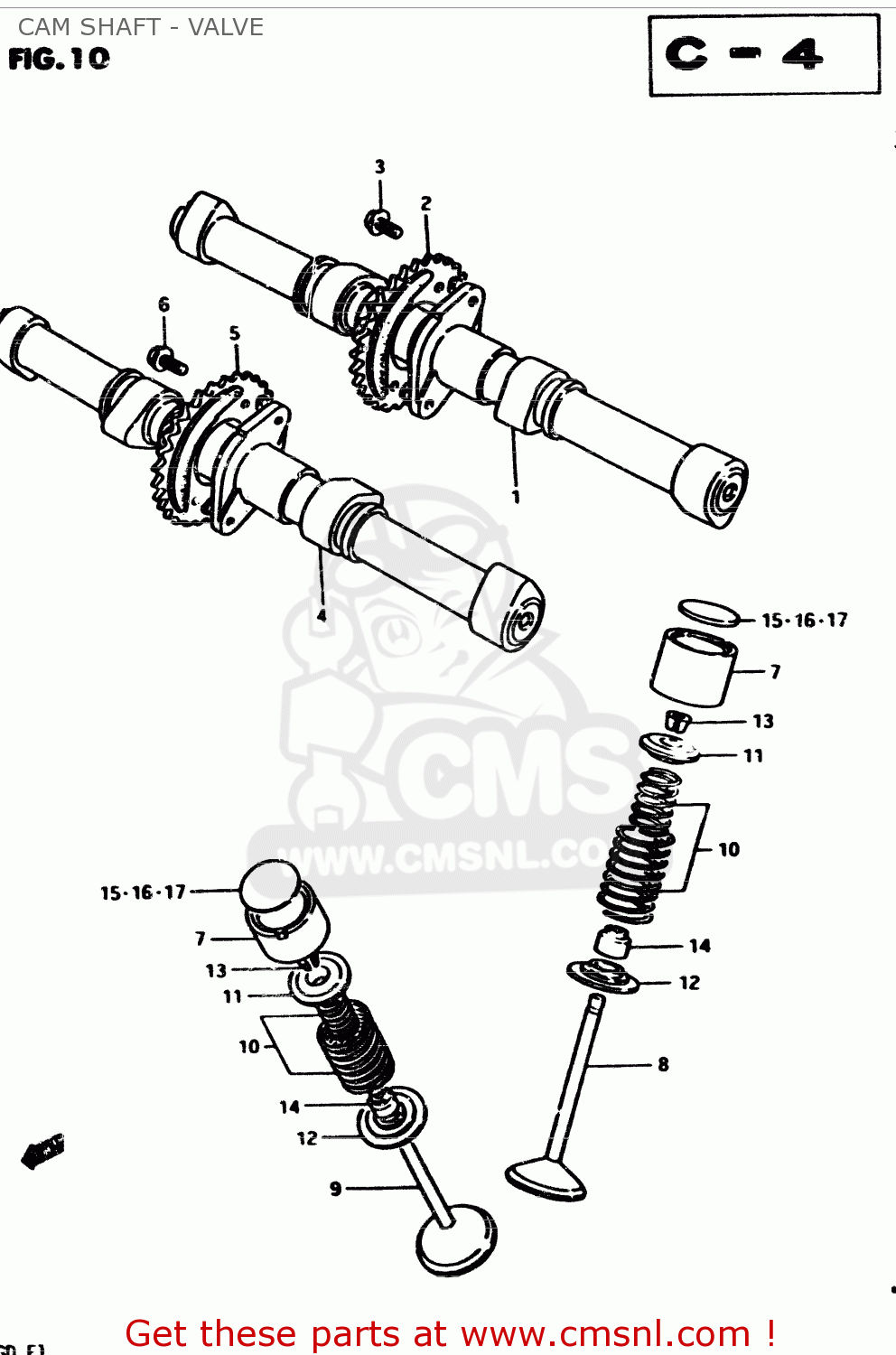 CAM SHAFT - VALVE GS850G 1983 (D) GENERAL EXPORT (E01)