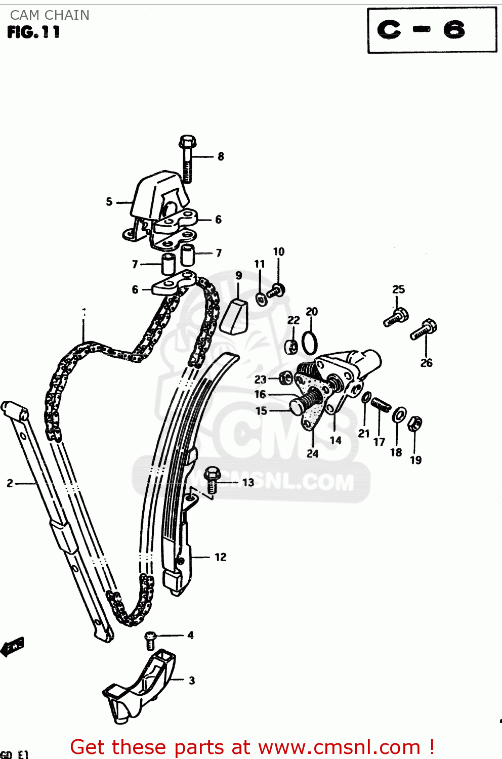 CAM CHAIN GS850G 1983 (D) GENERAL EXPORT (E01)