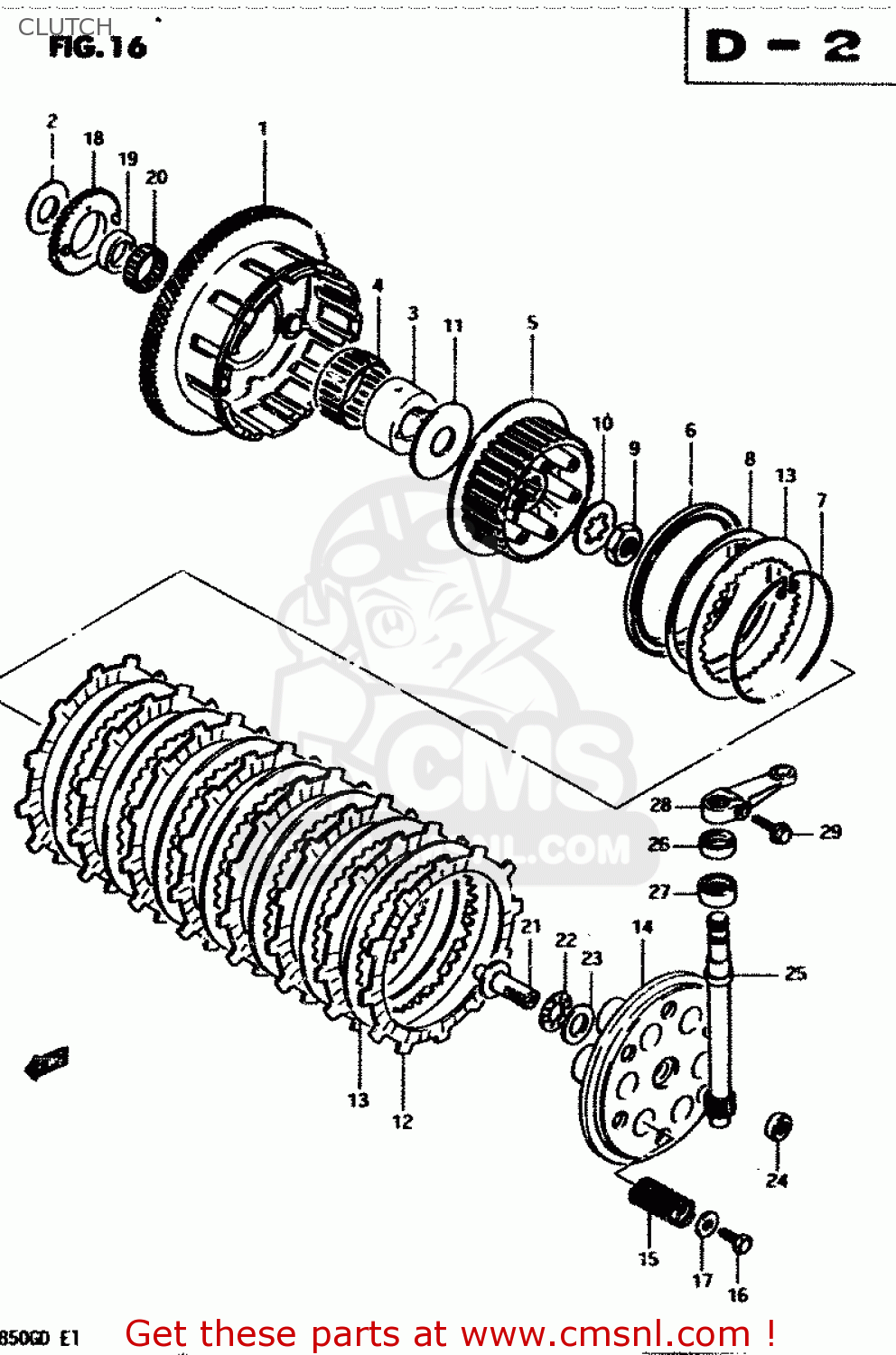 CLUTCH GS850G 1983 (D) GENERAL EXPORT (E01)