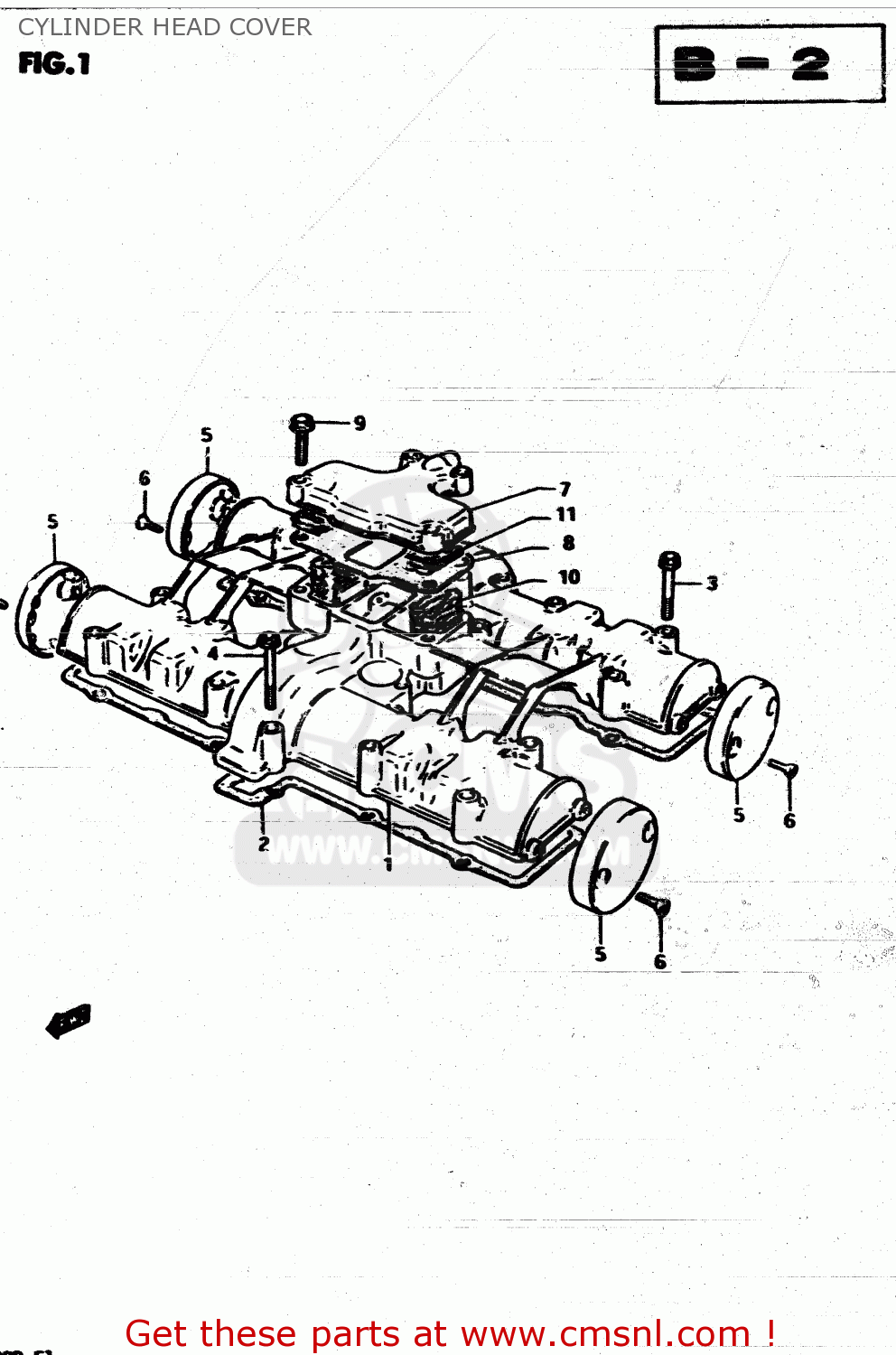 CYLINDER HEAD COVER GS850G 1983 (D) GENERAL EXPORT (E01)