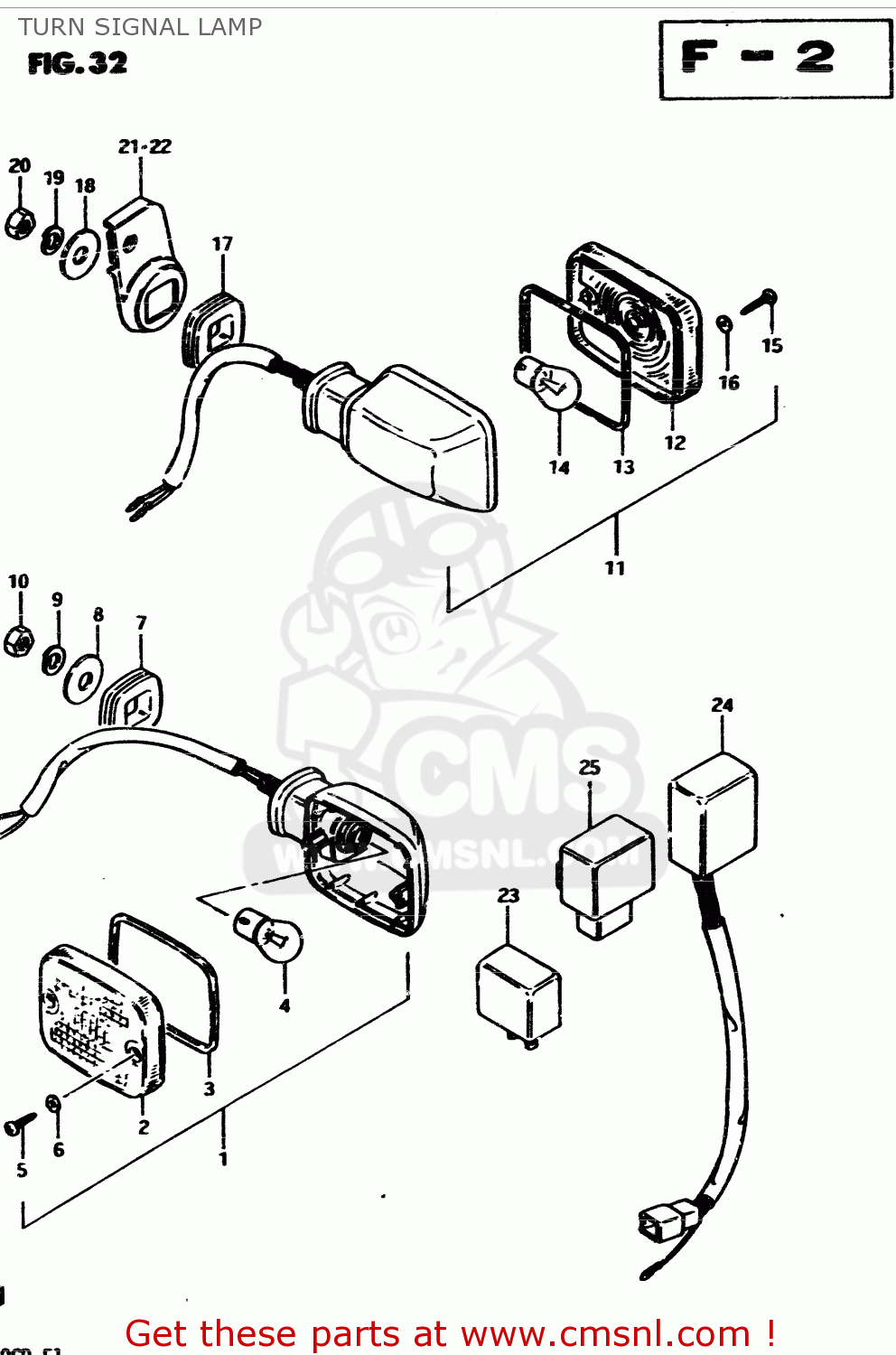 TURN SIGNAL LAMP GS850G 1983 (D) GENERAL EXPORT (E01)
