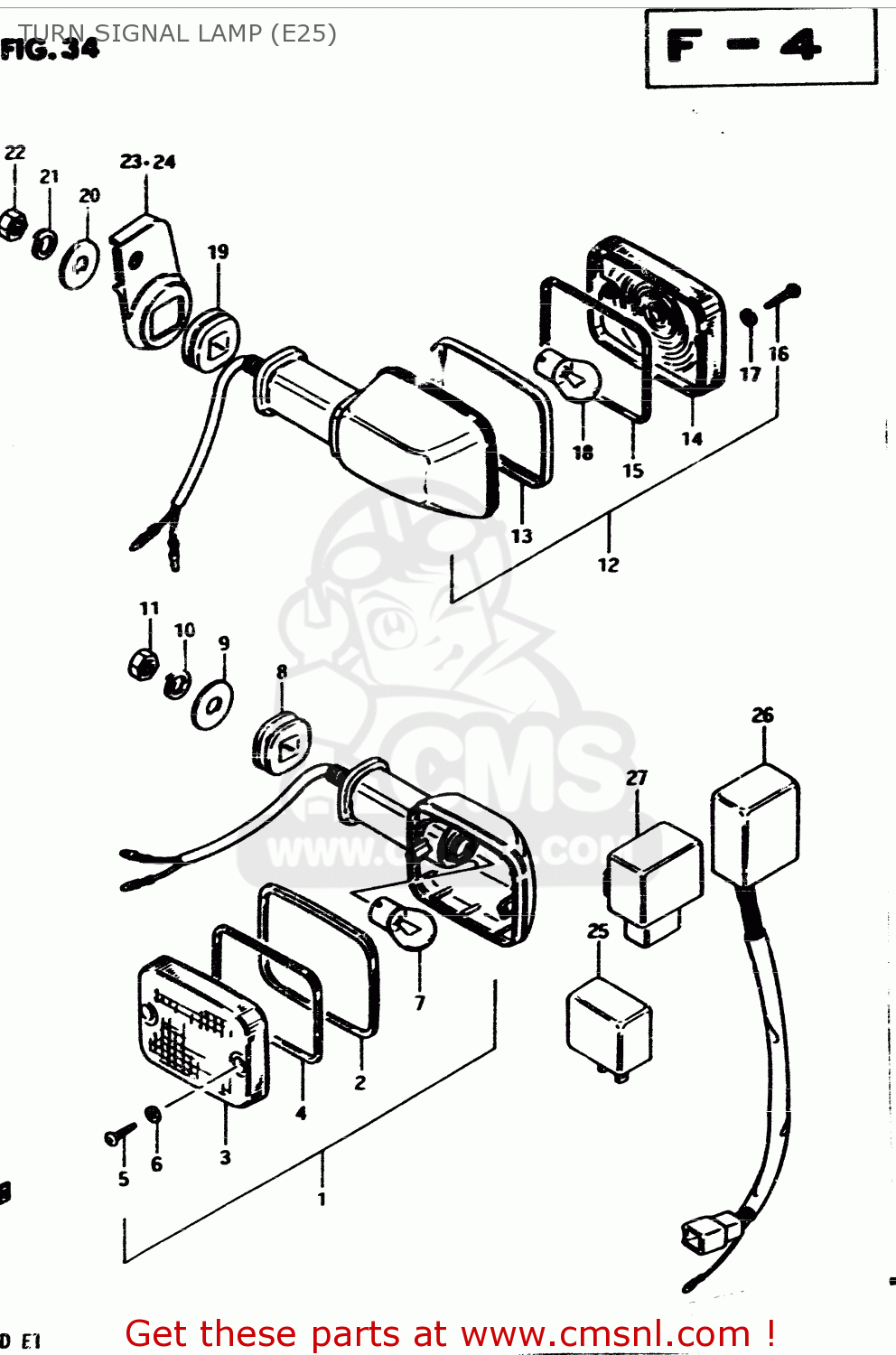 TURN SIGNAL LAMP (E25) GS850G 1983 (D) GENERAL EXPORT (E01)