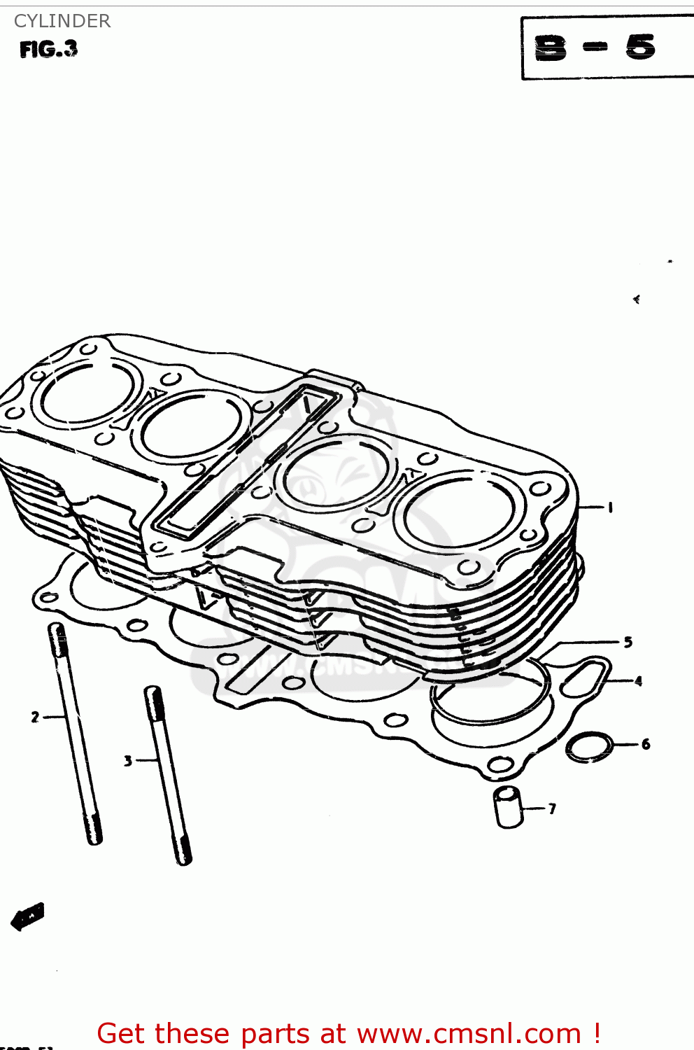 CYLINDER GS850G 1983 (D) GENERAL EXPORT (E01)