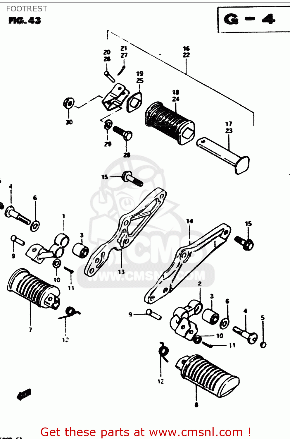 FOOTREST GS850G 1983 (D) GENERAL EXPORT (E01)