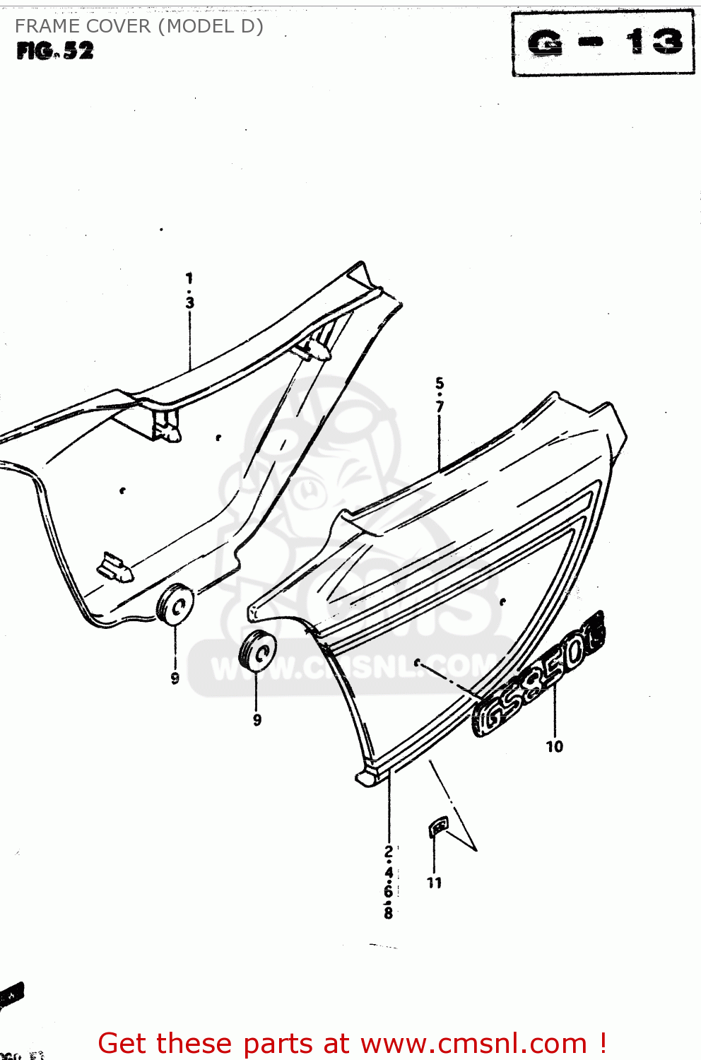 FRAME COVER (MODEL D) GS850G 1983 (D) GENERAL EXPORT (E01)
