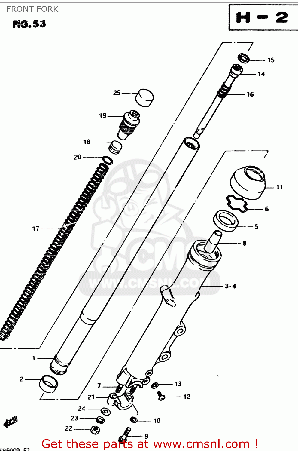 FRONT FORK GS850G 1983 (D) GENERAL EXPORT (E01)