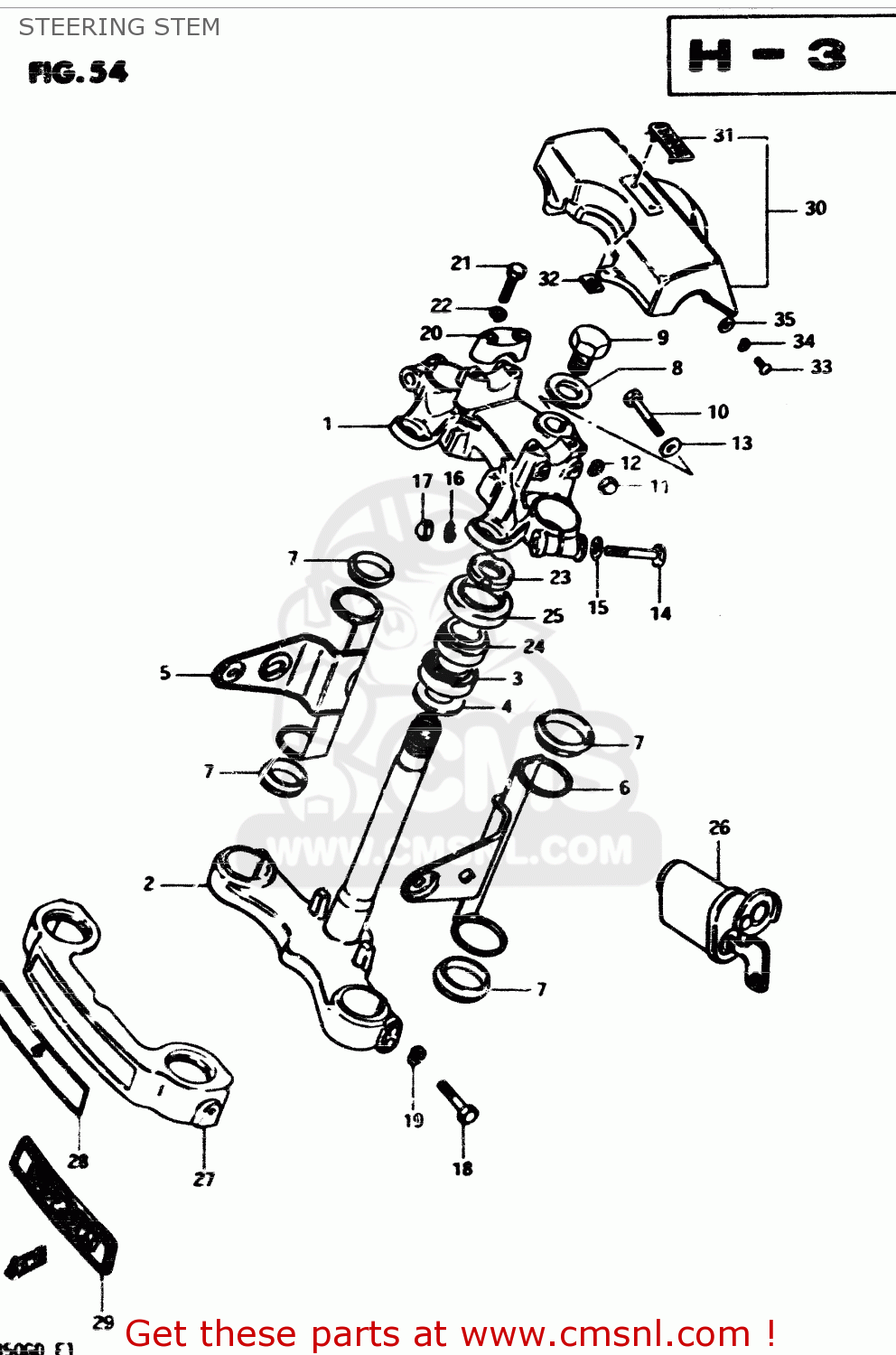 STEERING STEM GS850G 1983 (D) GENERAL EXPORT (E01)