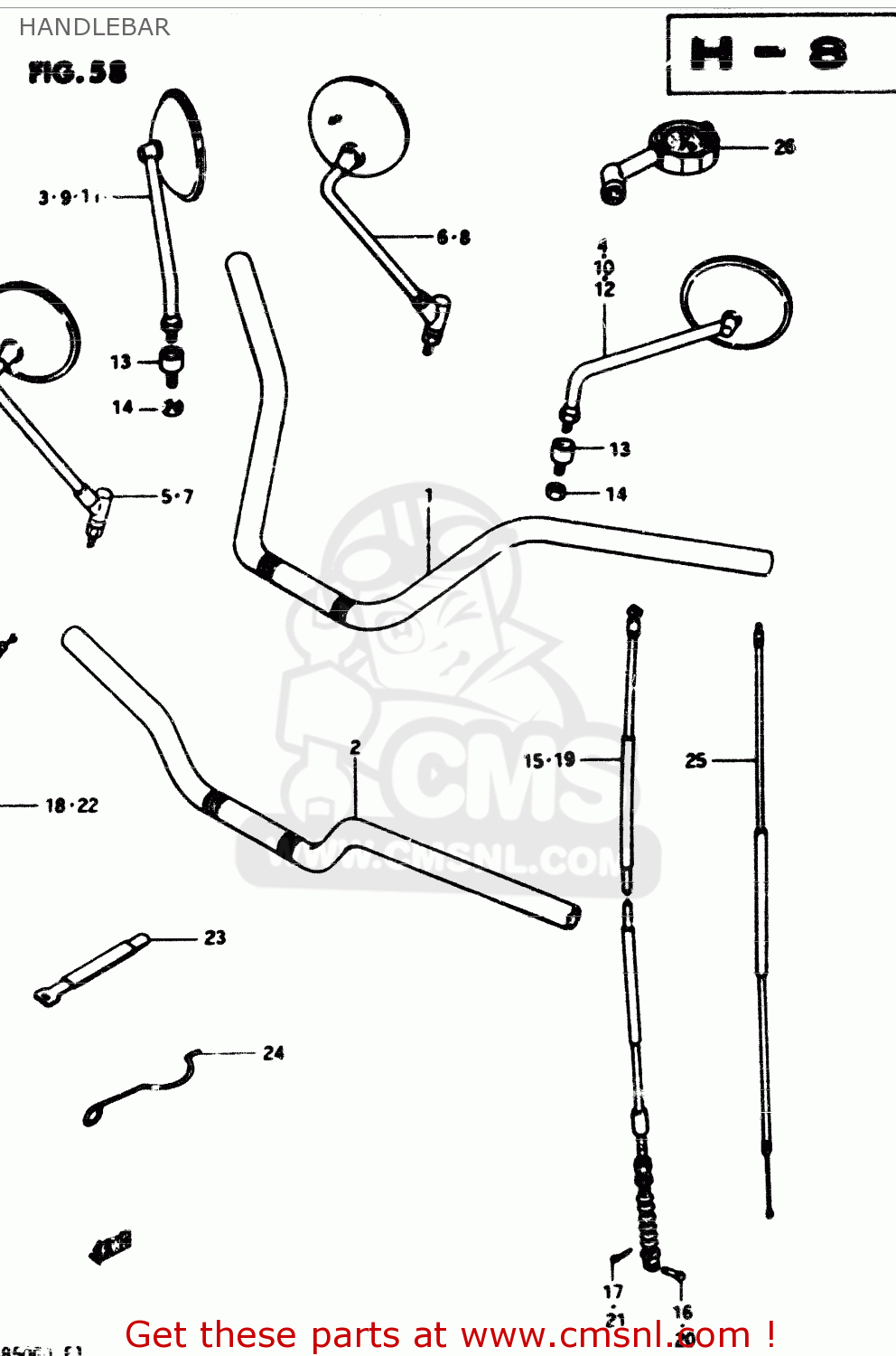 HANDLEBAR GS850G 1983 (D) GENERAL EXPORT (E01)