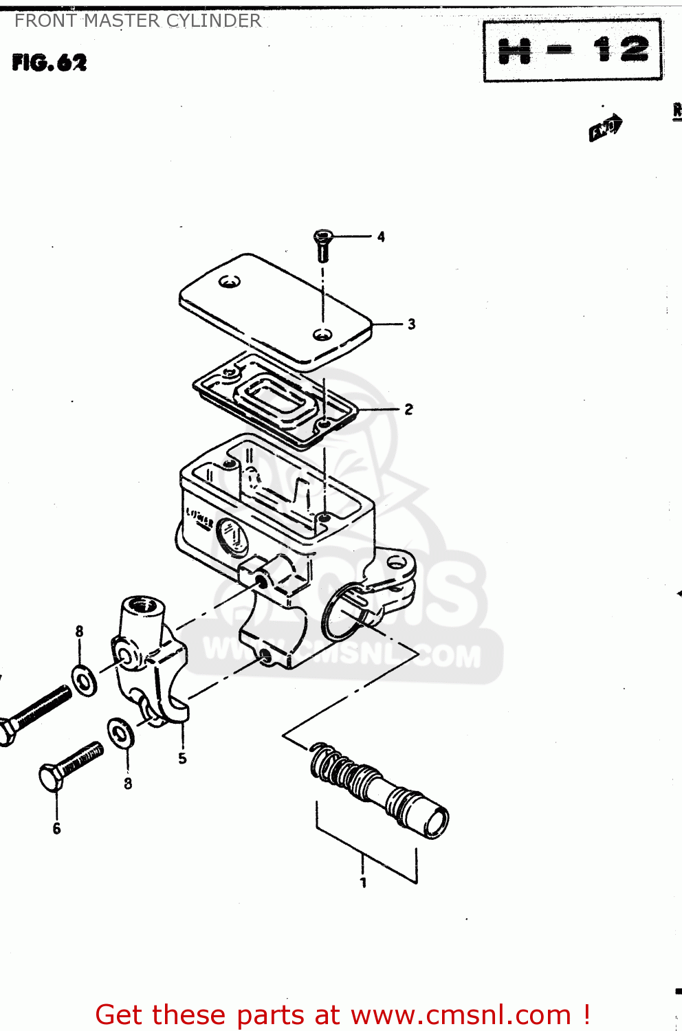 FRONT MASTER CYLINDER GS850G 1983 (D) GENERAL EXPORT (E01)
