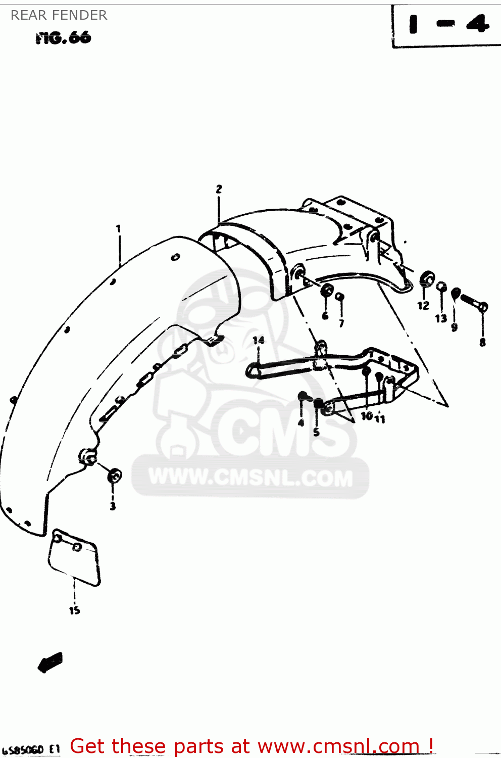 REAR FENDER GS850G 1983 (D) GENERAL EXPORT (E01)