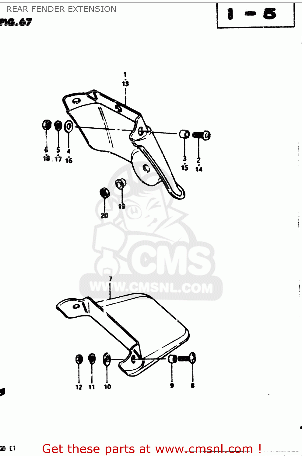 REAR FENDER EXTENSION GS850G 1983 (D) GENERAL EXPORT (E01)