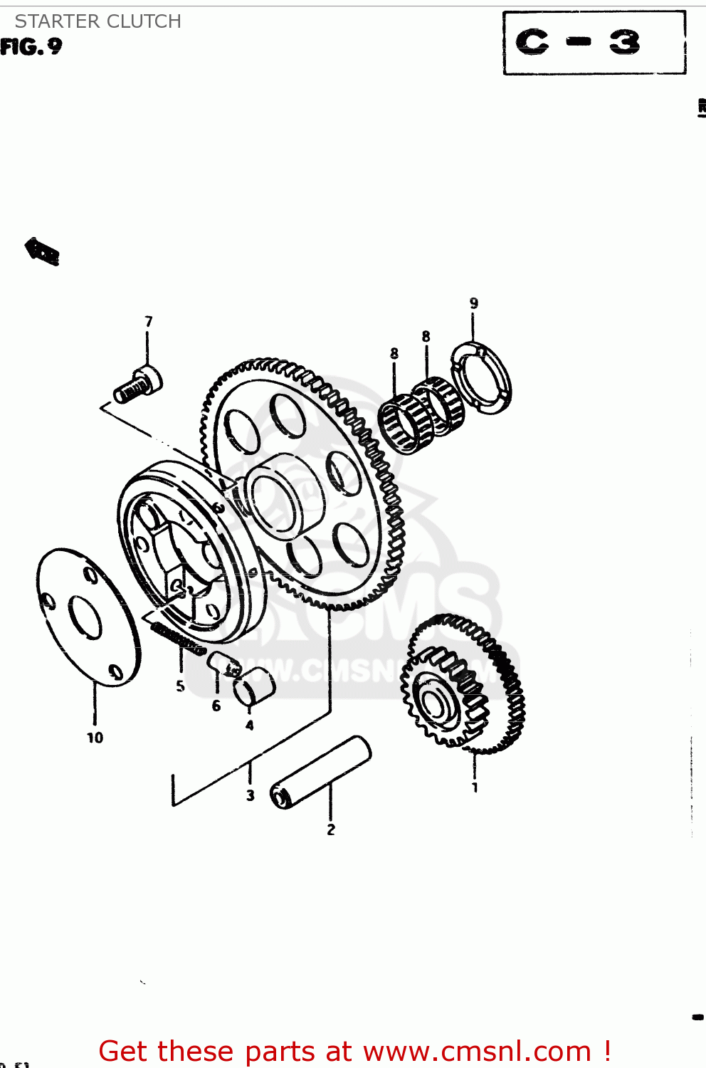 STARTER CLUTCH GS850G 1983 (D) GENERAL EXPORT (E01)