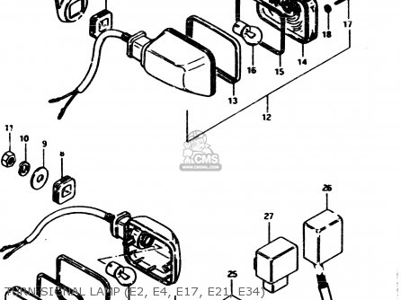 TURN SIGNAL LAMP (E2, E4, E17, E21, E34) - GS850G 1983 (D) GENERAL EXPORT (E01)