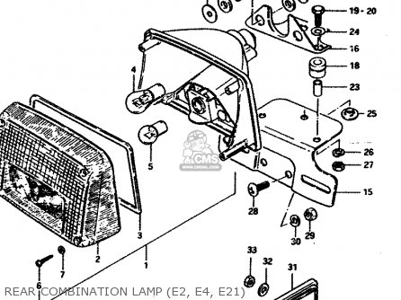 REAR COMBINATION LAMP (E2, E4, E21) - GS850G 1983 (D) GENERAL EXPORT (E01)