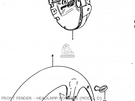 FRONT FENDER - HEADLAMP HOUSING (MODEL D) - GS850G 1983 (D) GENERAL EXPORT (E01)