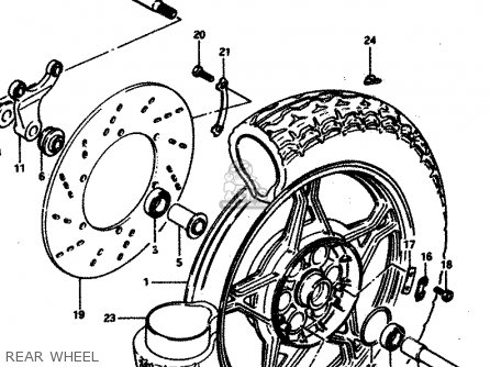REAR WHEEL - GS850G 1983 (D) GENERAL EXPORT (E01)