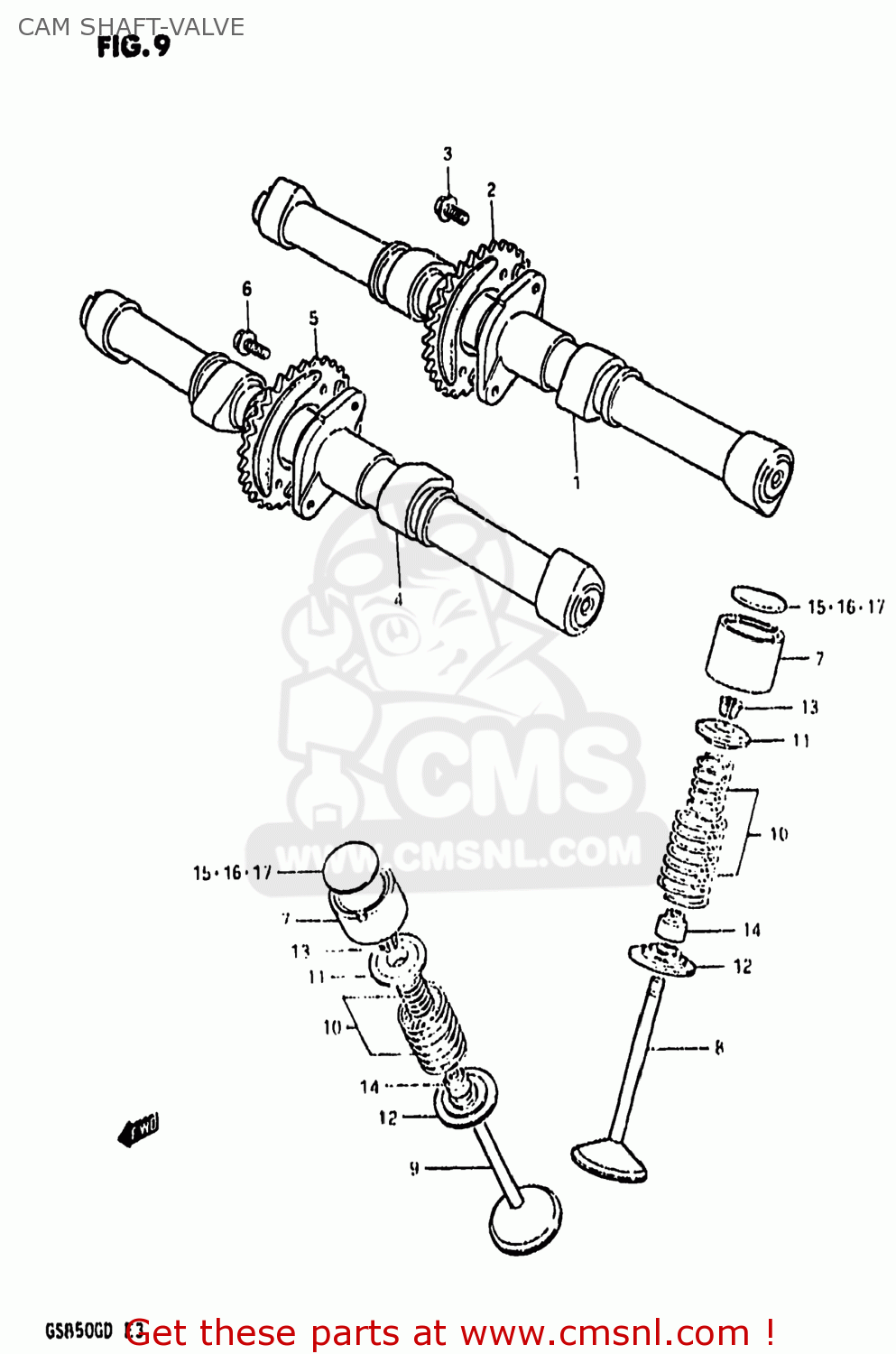 CAM SHAFT-VALVE GS850G 1983 (D) USA (E03)