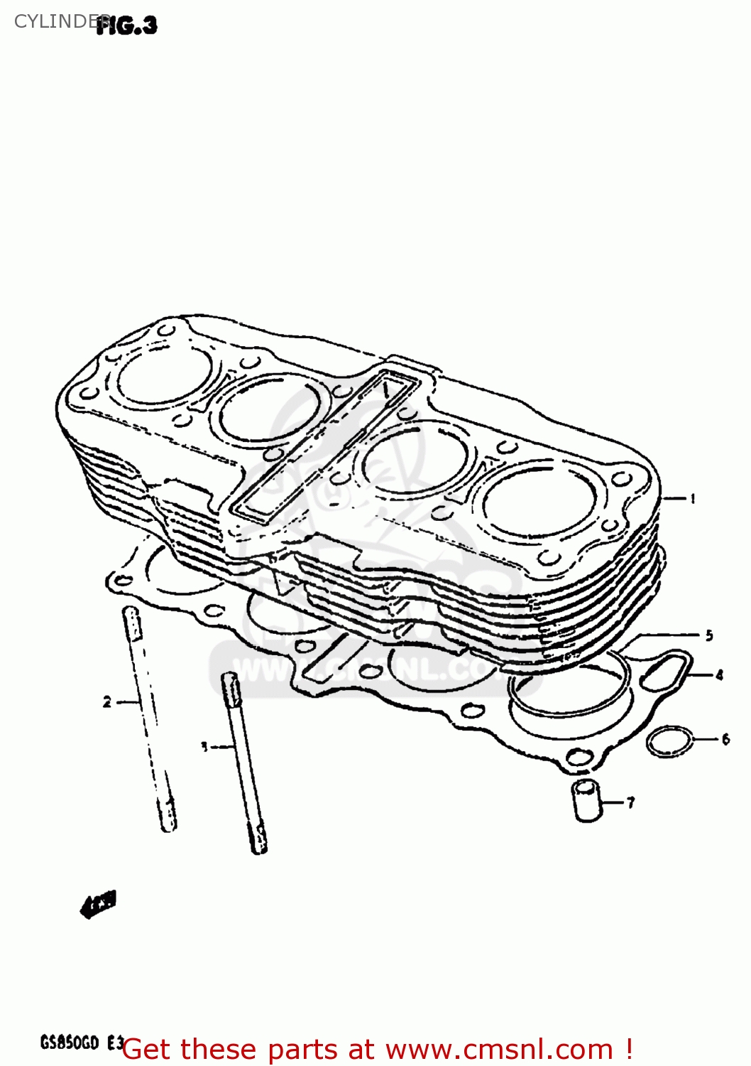 CYLINDER GS850G 1983 (D) USA (E03)