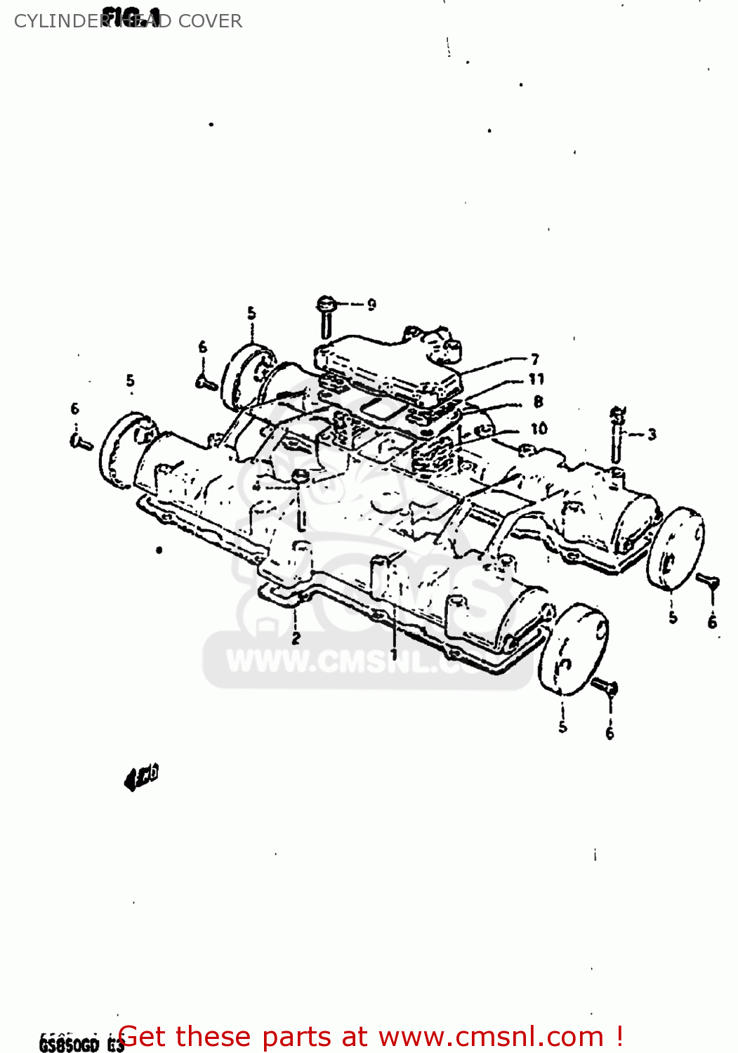 CYLINDER HEAD COVER GS850G 1983 (D) USA (E03)