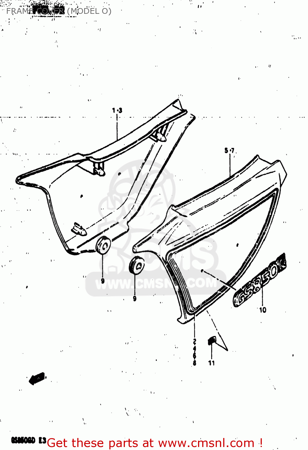 FRAME COVER (MODEL O) GS850G 1983 (D) USA (E03)